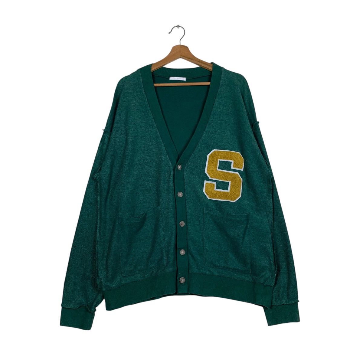 Japanese Brand SPINNS Capital S Green Light Cardigan #1454-C66 Size US M / EU 48-50 / 2 - 1 Thumbnail