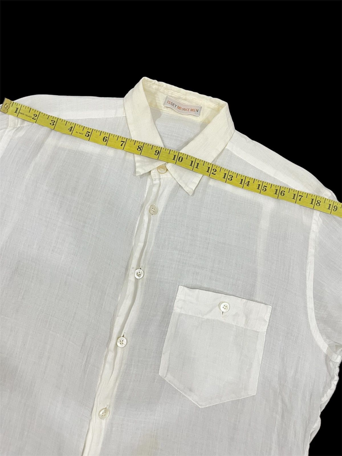 Issey Miyake × Japanese Brand × Vintage Issey Miyake Button Up White Long Sleeve 100% Linen Shirt Size US S / EU 44-46 / 1 - 8 Thumbnail