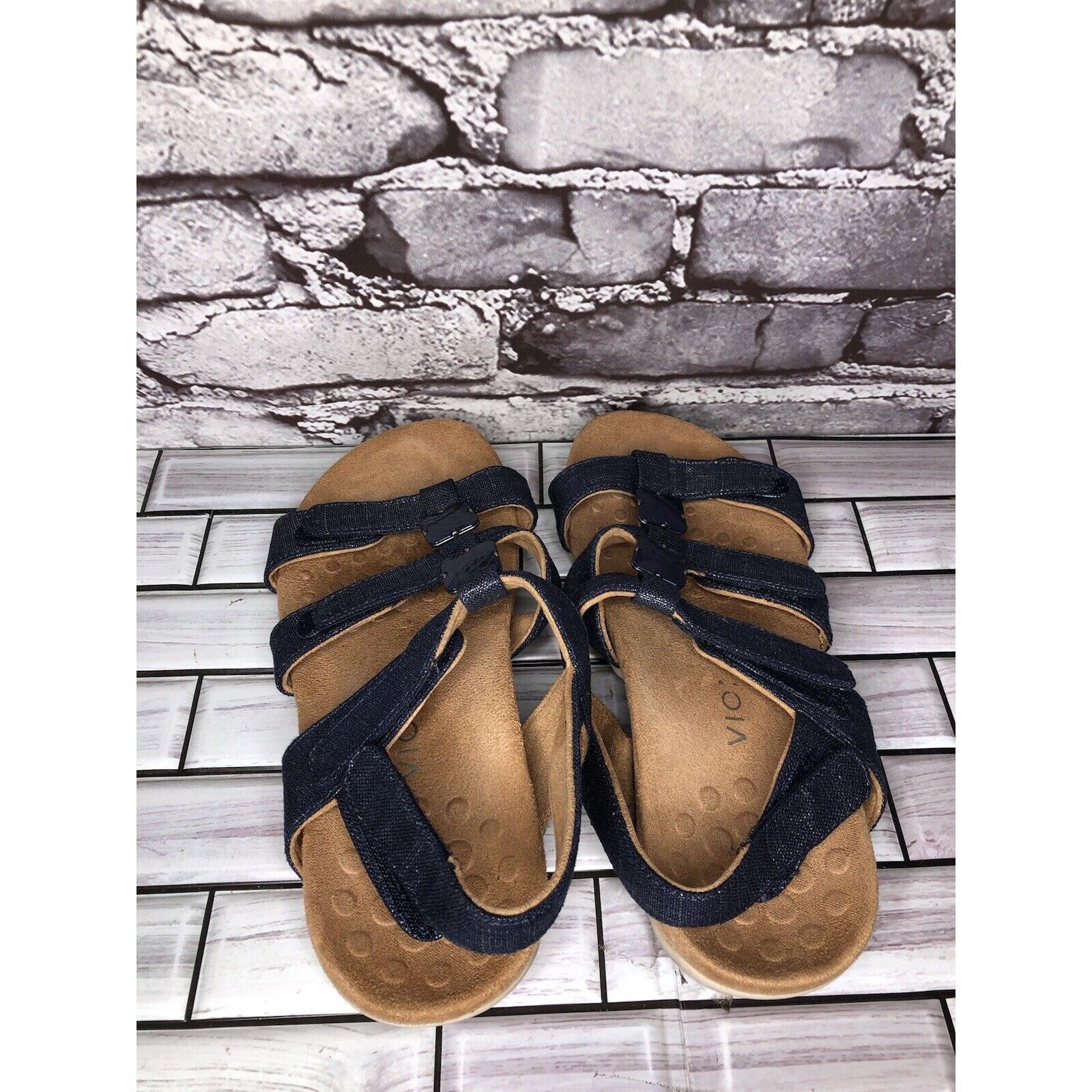 Other Vionic Amber Blue Denim Adjustable Strap Casual Sandals Wome Size US 8 / IT 38 - 5 Thumbnail