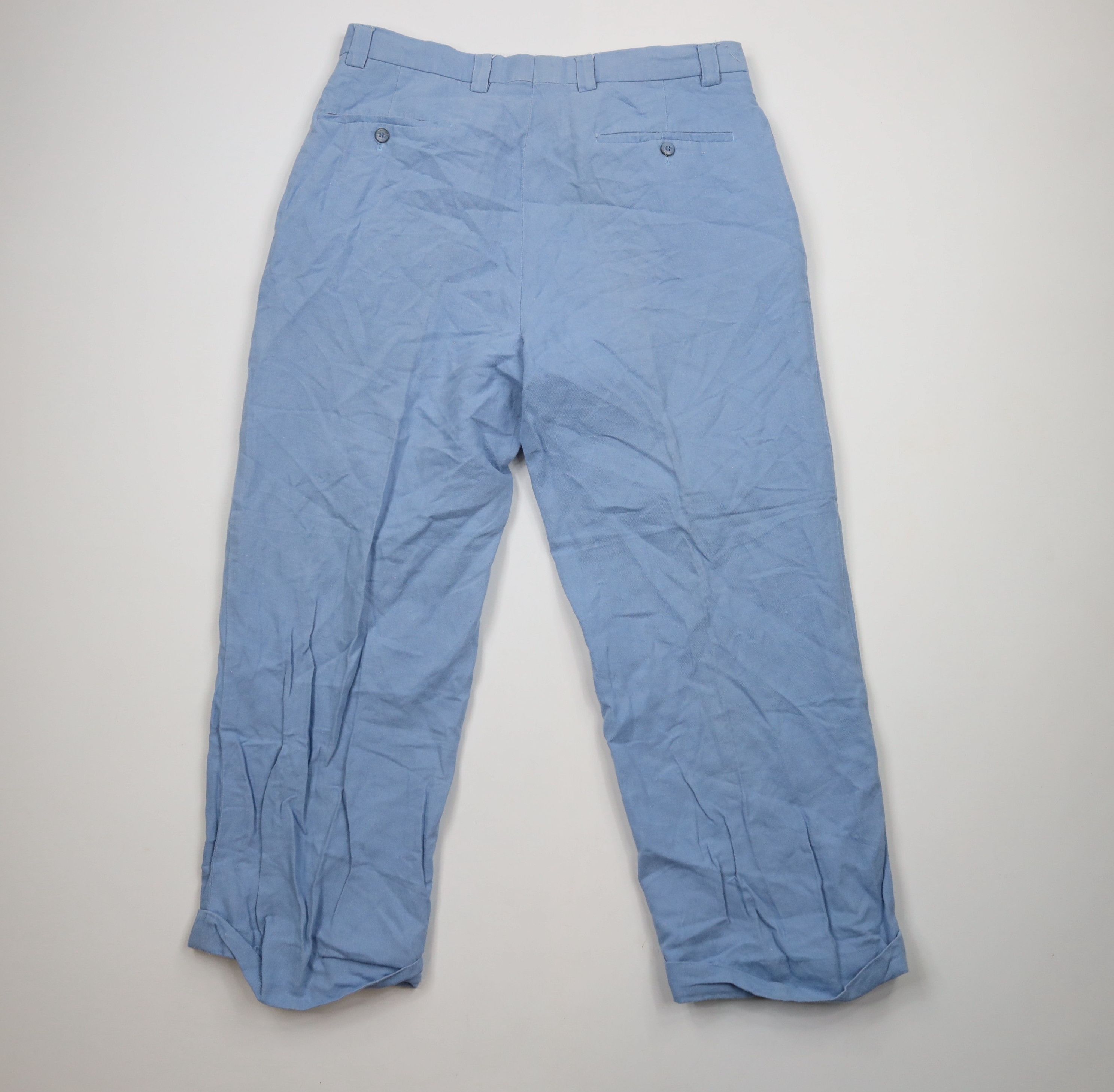 Vintage Vintage 70s Streetwear Pleated Linen Wide Leg Chinos Pants Size US 35 - 11 Thumbnail