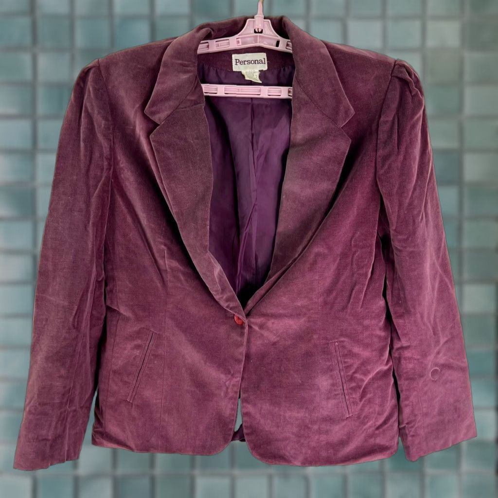 Vintage VINTAGE Personal Blazer Shirt Women 7 Purple 80s Designer Notch Lapel Single-Breasted Tailored Jacket Regular Size 7 Mauve US Seller Size M / US 6-8 / IT 42-44 - 1 Thumbnail