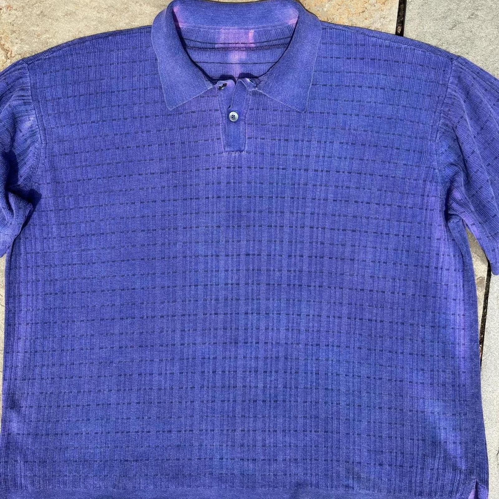 Other Vintage 90s Overdyed Reworked Vertical Knit Polo Shirt Size US XL / EU 56 / 4 - 2 Thumbnail