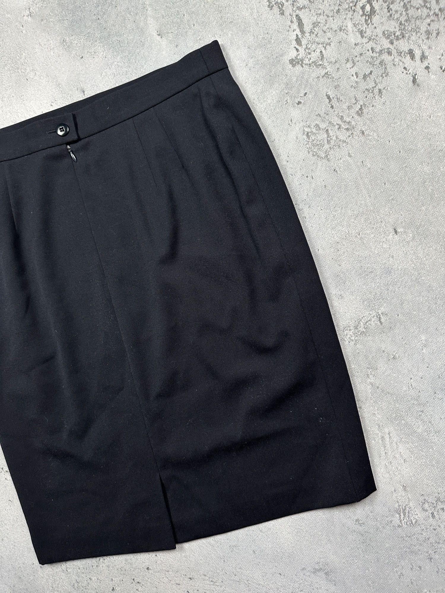 Escada Vintage Escada Virgin Wool Pencil Midi Skirt Black Archive Size 33" - 10 Thumbnail