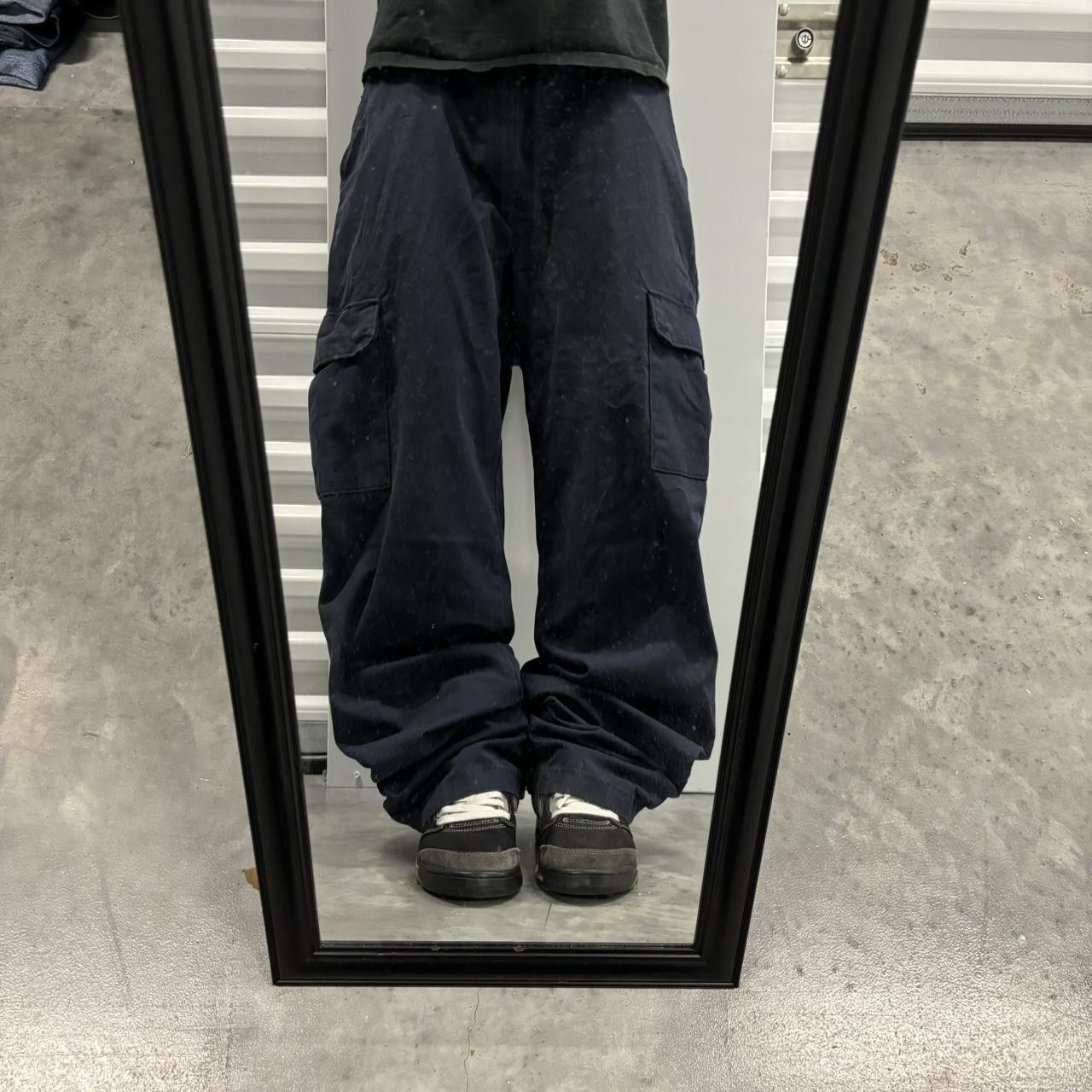 Japanese Brand × Vintage Crazy Vintage Y2K/2000s Baggy Navy Blue Skater Workwear Cargo Pants! Size US 38 / EU 54 - 1 Thumbnail