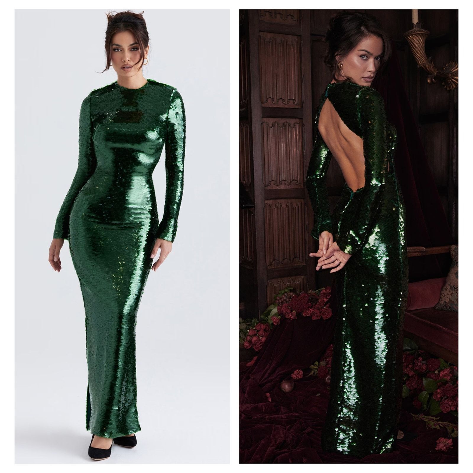 House of CB HOUSE OF CB Belle Sequin Long Sleeve Open Back Maxi Dress M Size M / US 6-8 / IT 42-44 - 17 Thumbnail