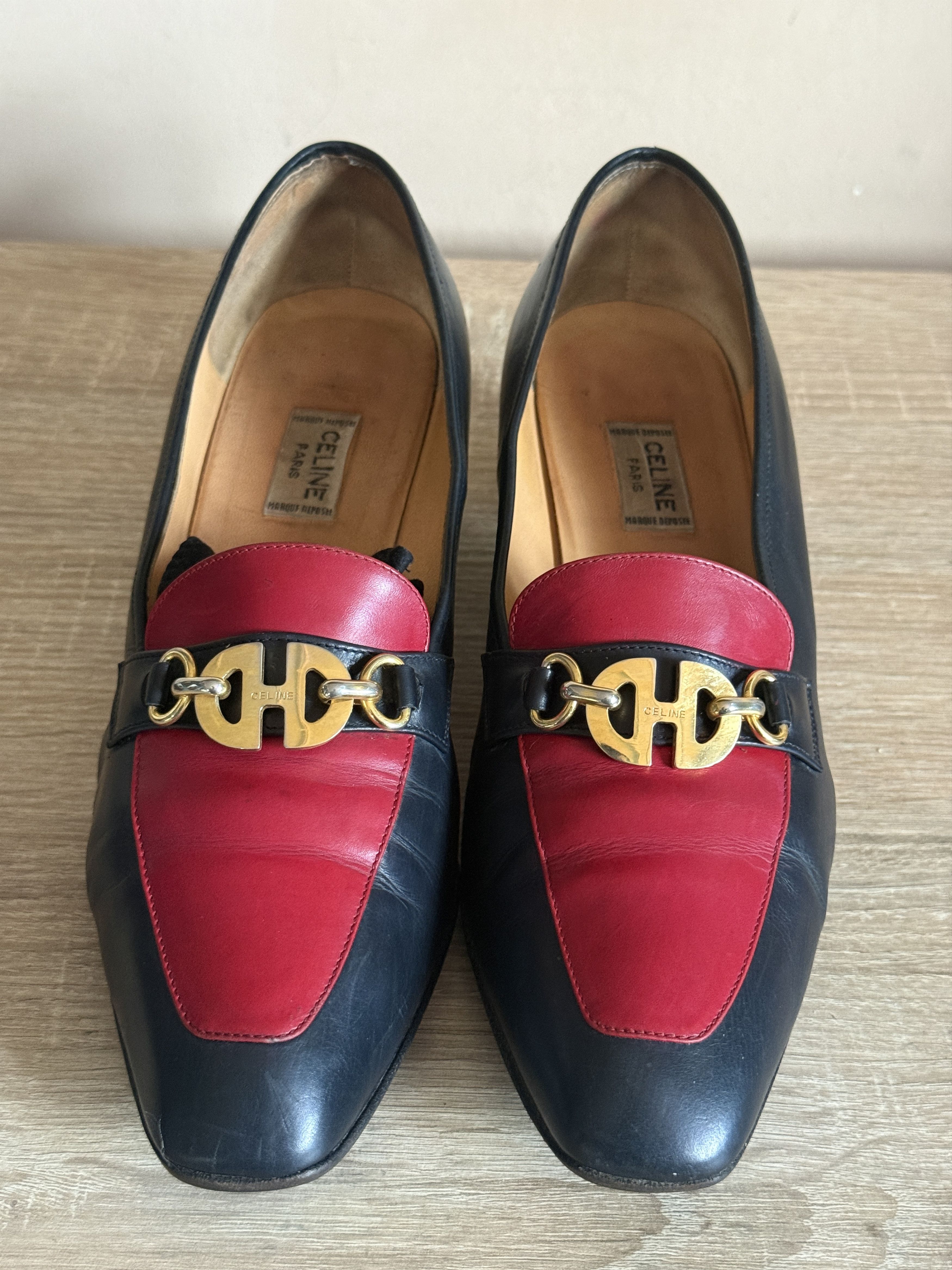 Celine Celine vintage loafres shoes women leather red black 90s Size US 8.5 / IT 38.5 - 4 Thumbnail