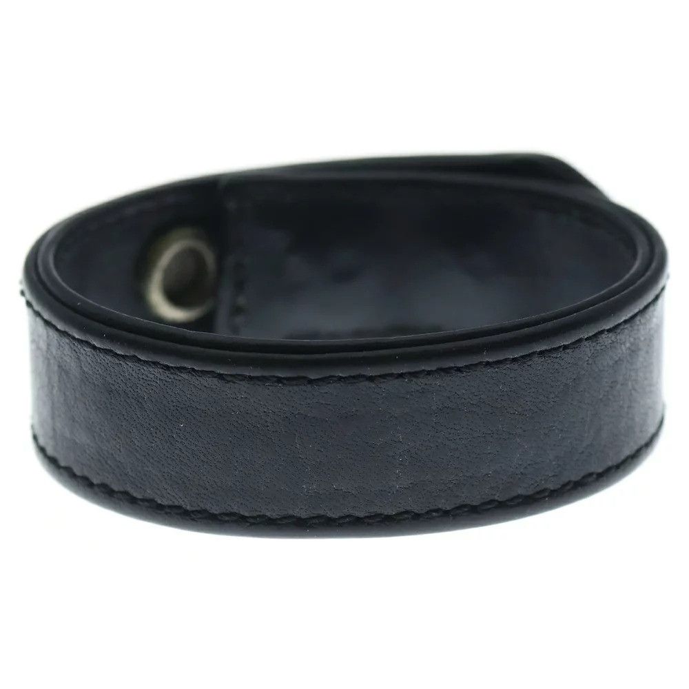 CHROME HEARTS 3 BUTTON 2 SNAP LEATHER BRACELET