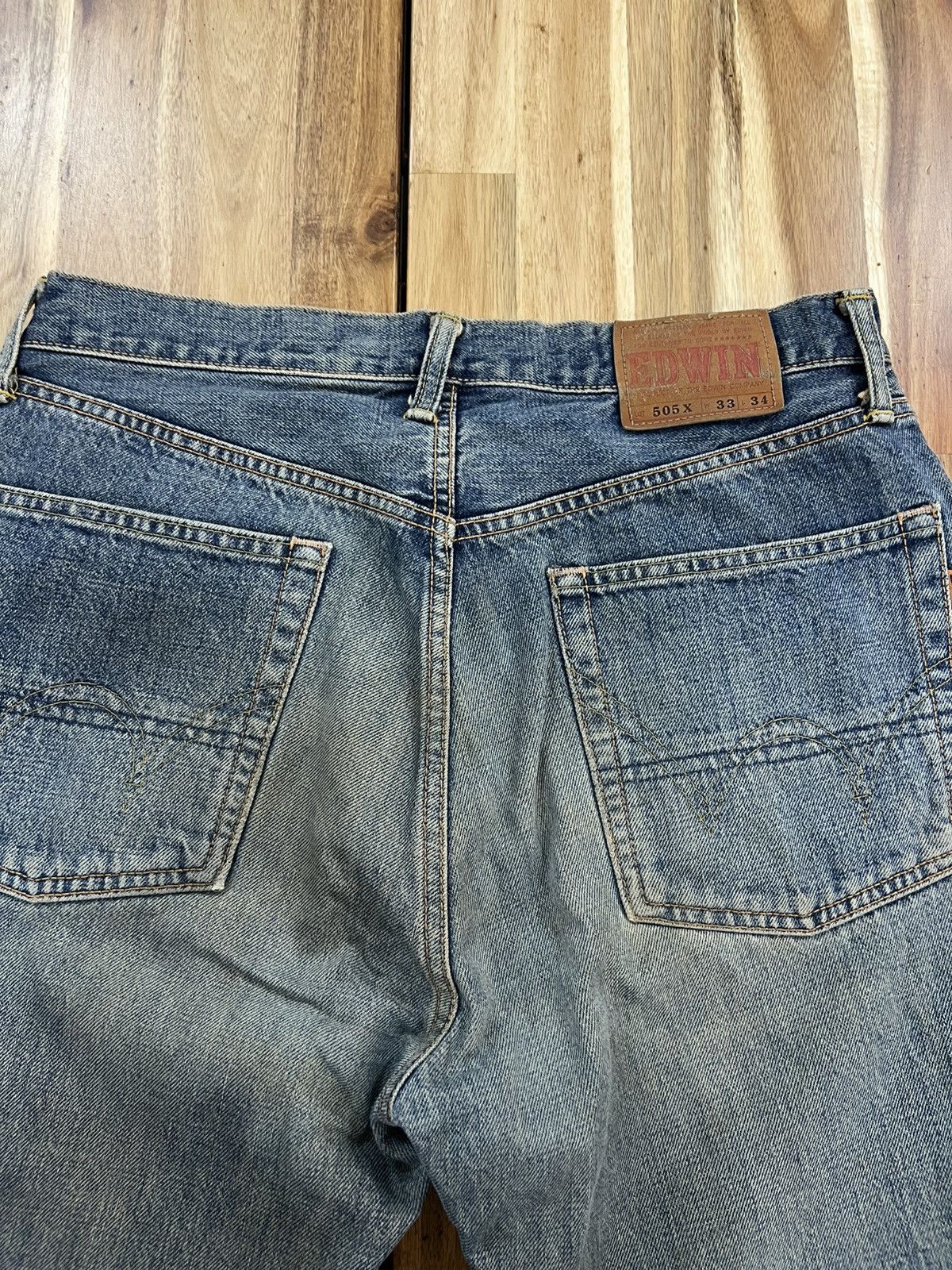 Edwin Vintage Edwin 505X Selvedge TRASHED Denim Jeans Size US 33 - 11 Thumbnail