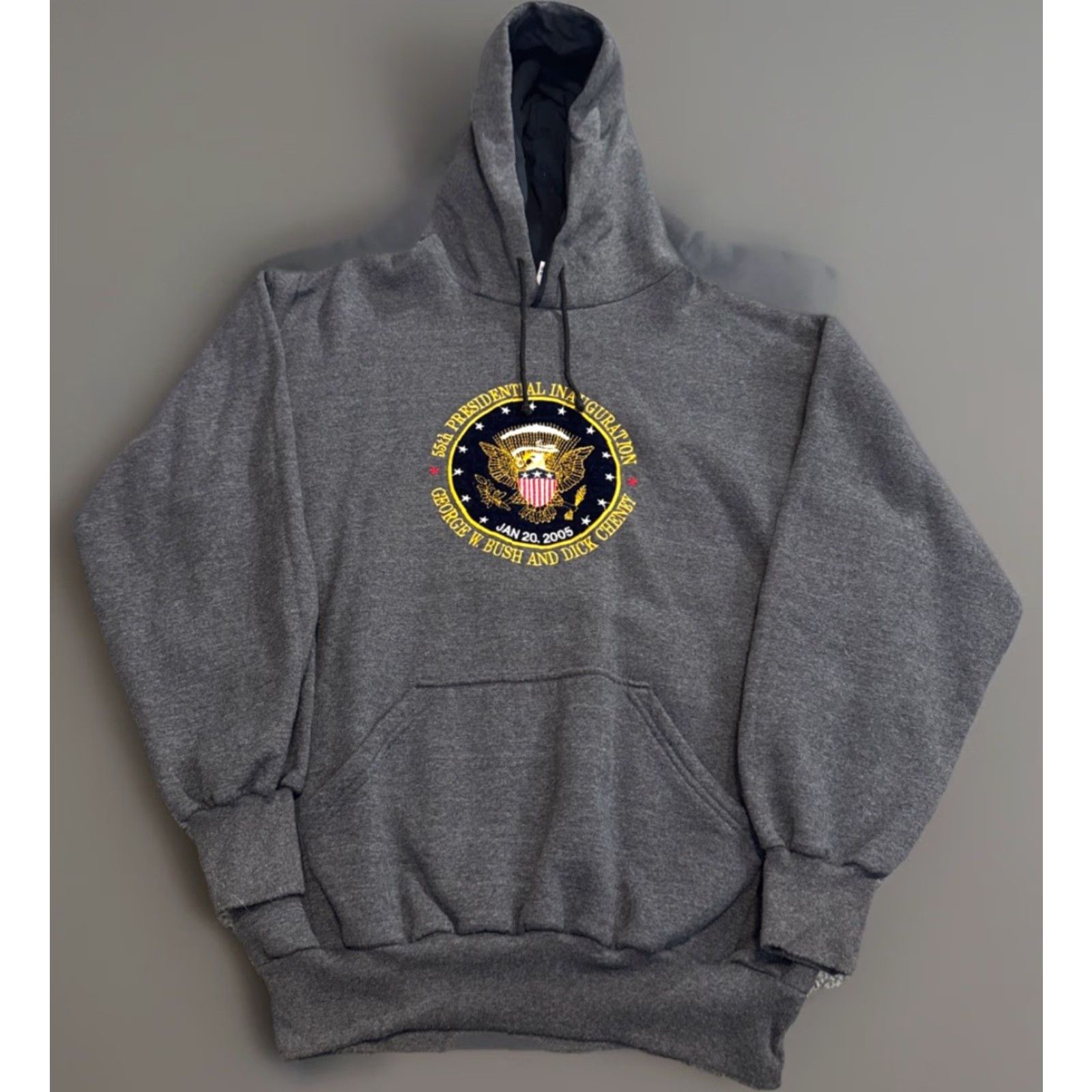 George VINTAGE 2005 George W Bush Dick Cheney Presidential Inauguration Hoodie Sweatshirt L Men Gray Pullover Size US L / EU 52-54 / 3 - 2 Thumbnail