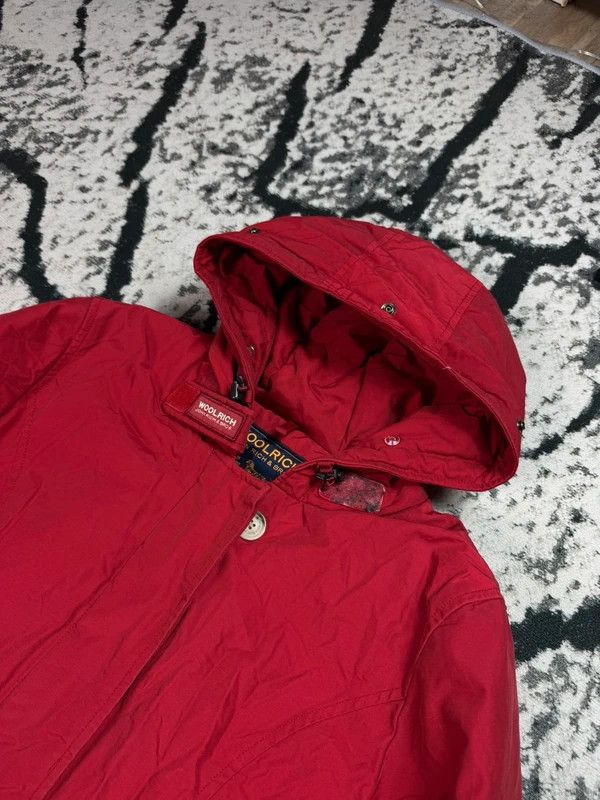Other Woolrich red L logo winter down parka jacket Size L / US 10 / IT 46 - 3 Thumbnail