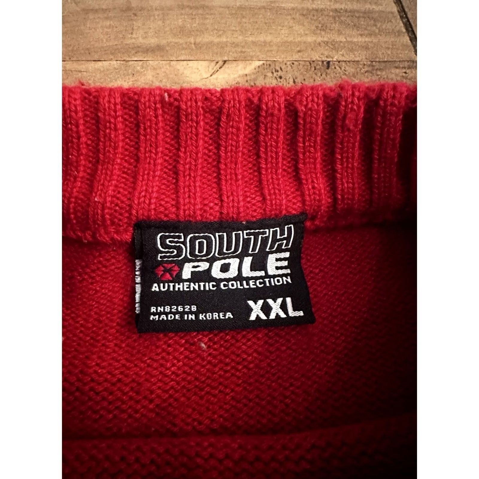 Southpole South Pole Mens Red/White Long Sleeve Pullover Sweater XXL Crew Neck Kn fit Regular Knit Size US XXL / EU 58 / 5 - 3 Thumbnail