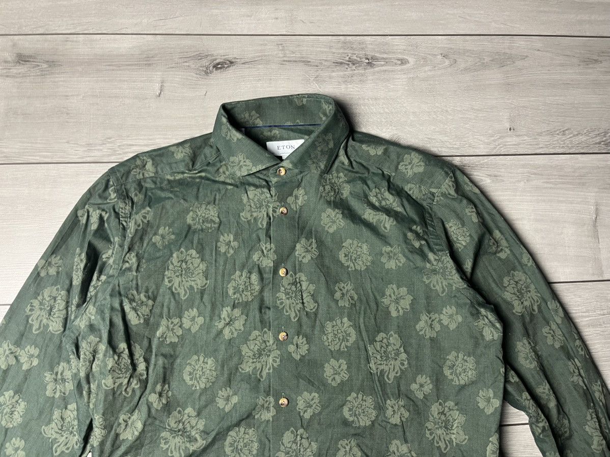 Eton Eton Green Floral Print Shirt size XLarge Size US XL / EU 56 / 4 - 3 Thumbnail
