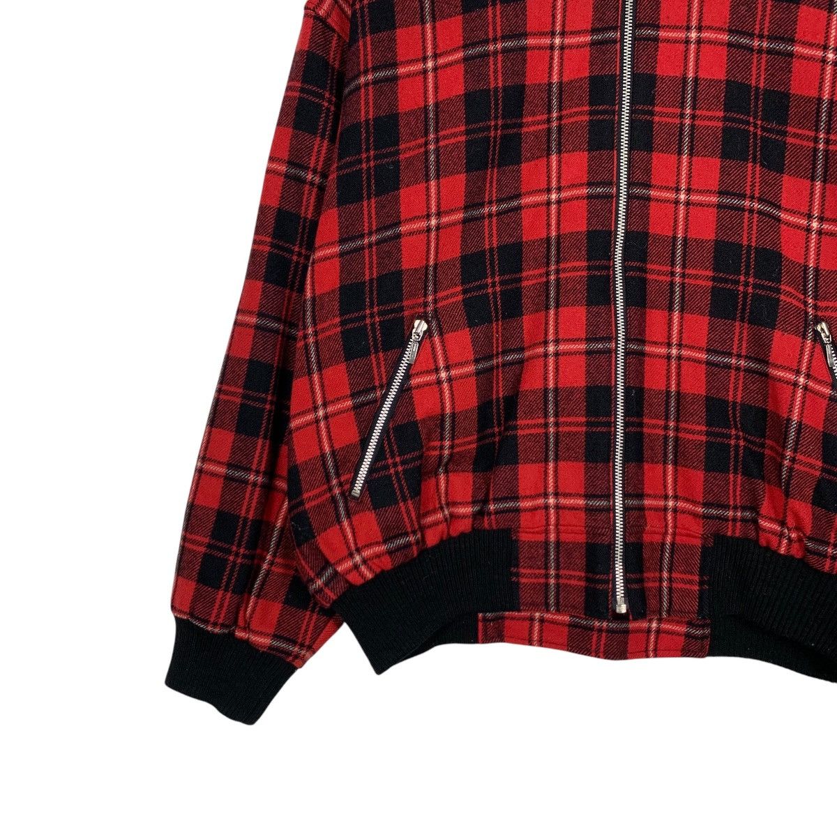 Japanese Brand SAISON DE ELLE SENSHUKAI Red Check Bomber Jacket #2302-C102 Size M / US 6-8 / IT 42-44 - 3 Thumbnail
