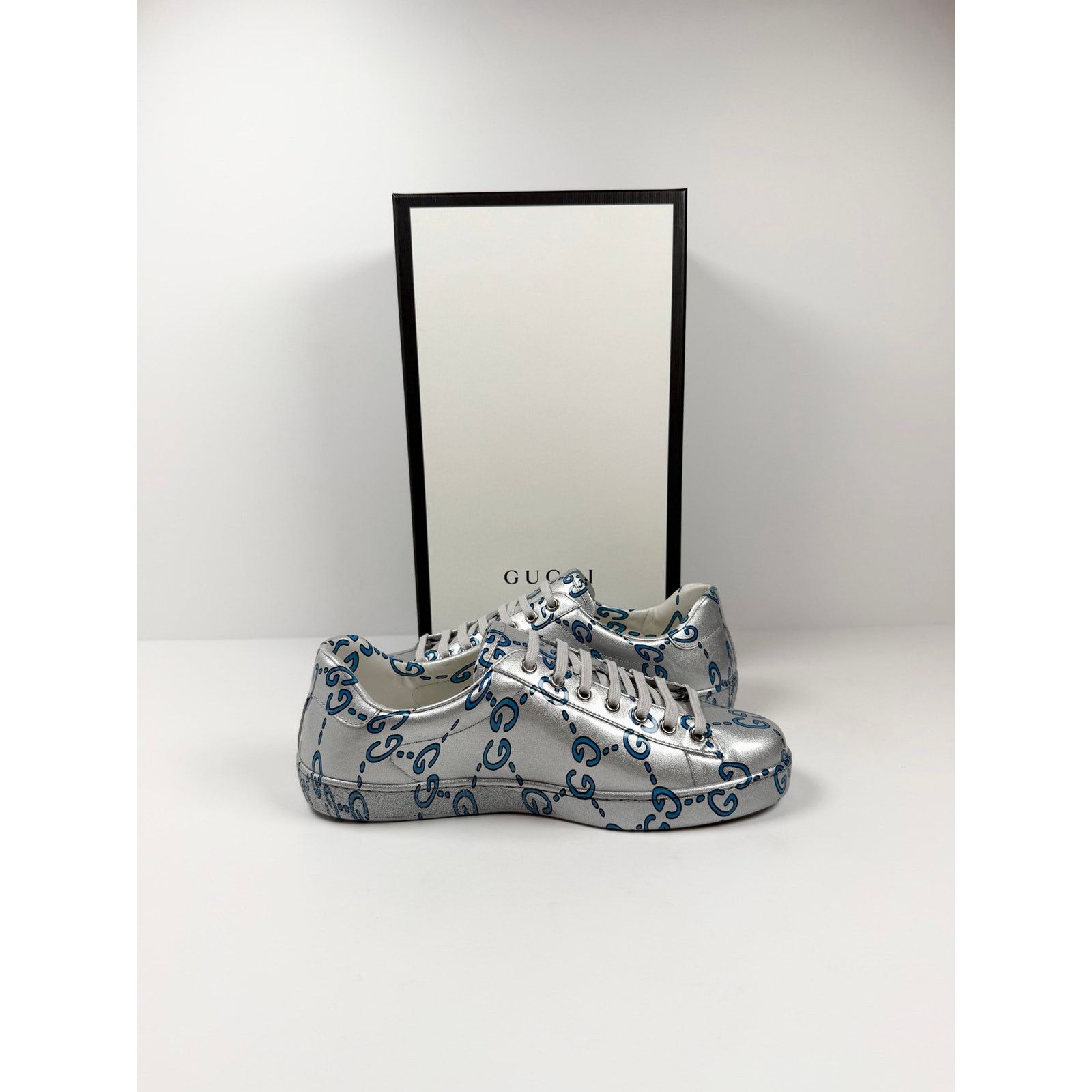Gucci Size 8US - Gucci Ace GG Metallic Silver NEW Size US 8 / EU 41 - 5 Thumbnail