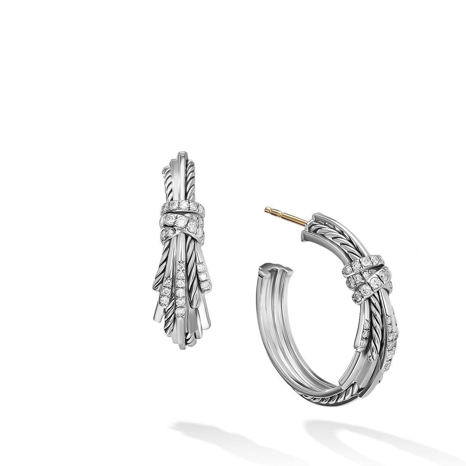 David Yurman o1w1db10525 E17125D Earrings in Sterling Silver with Diamond Size ONE SIZE - 1 Thumbnail