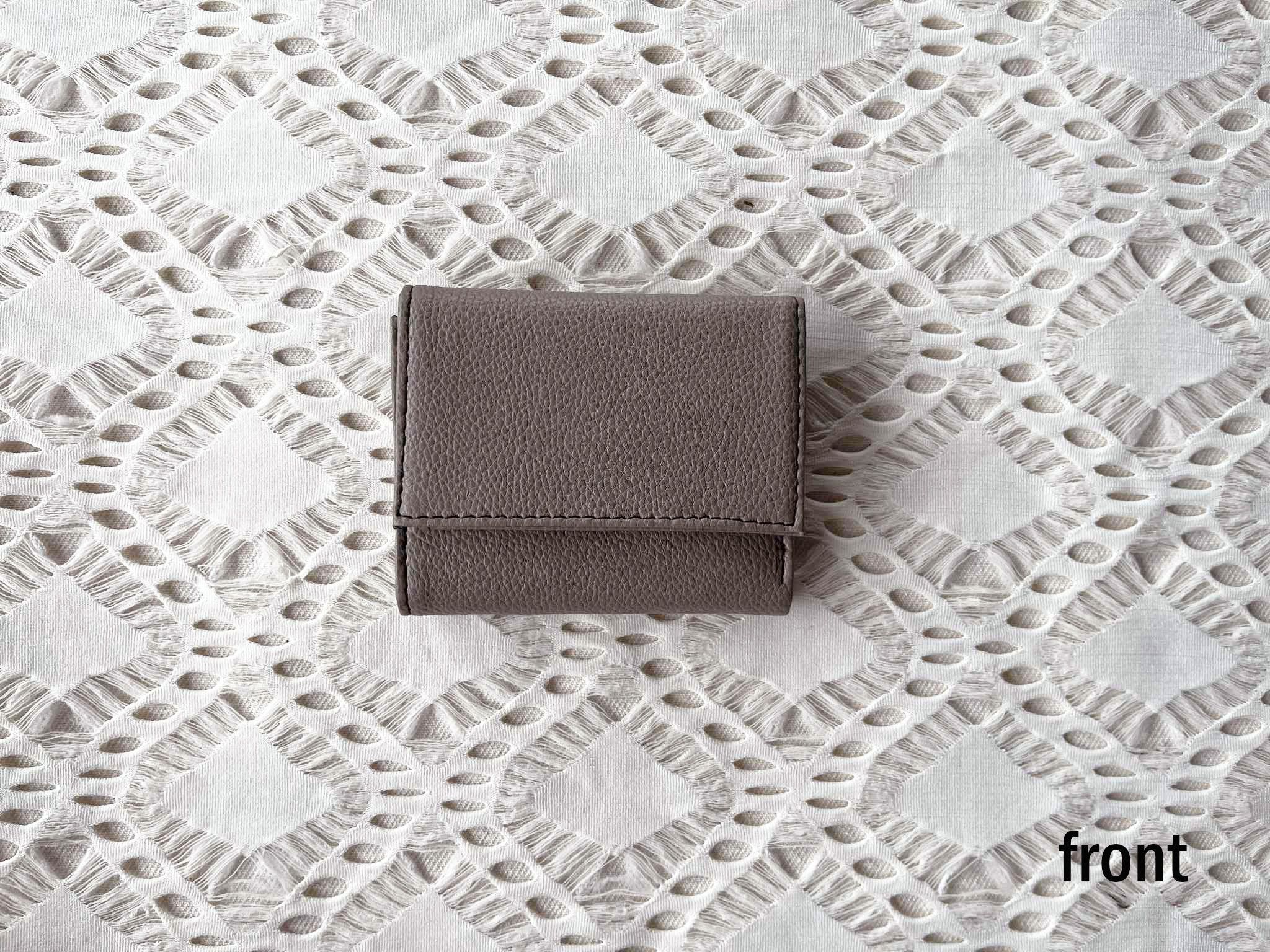 Vintage Minimalist Etoupe PU Leather trifold small wallet Size ONE SIZE - 4 Thumbnail