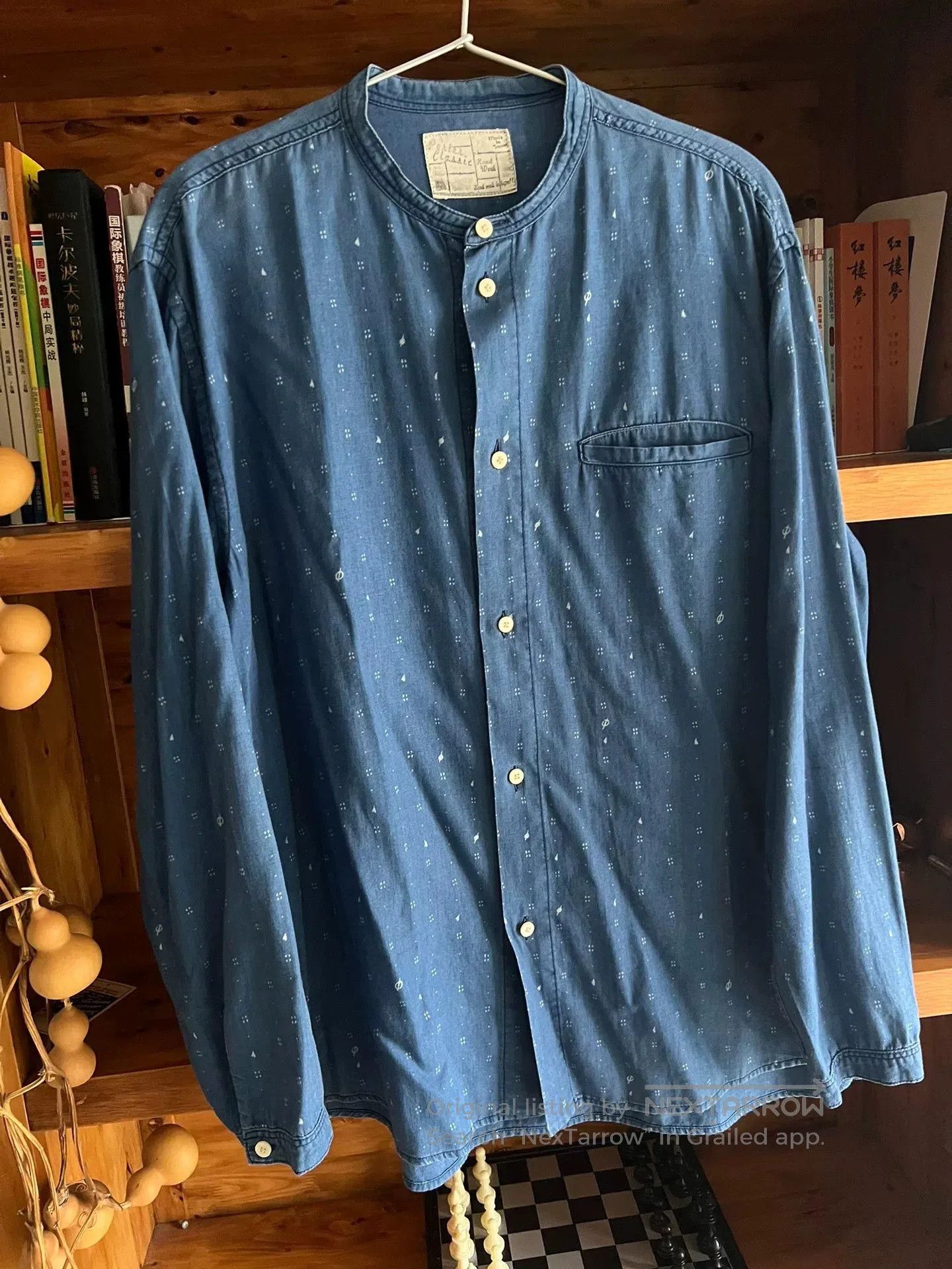 Porter Classic Stylish Blue Dyed Casual Shirt. Size US M / EU 48-50 / 2 - 2 Thumbnail