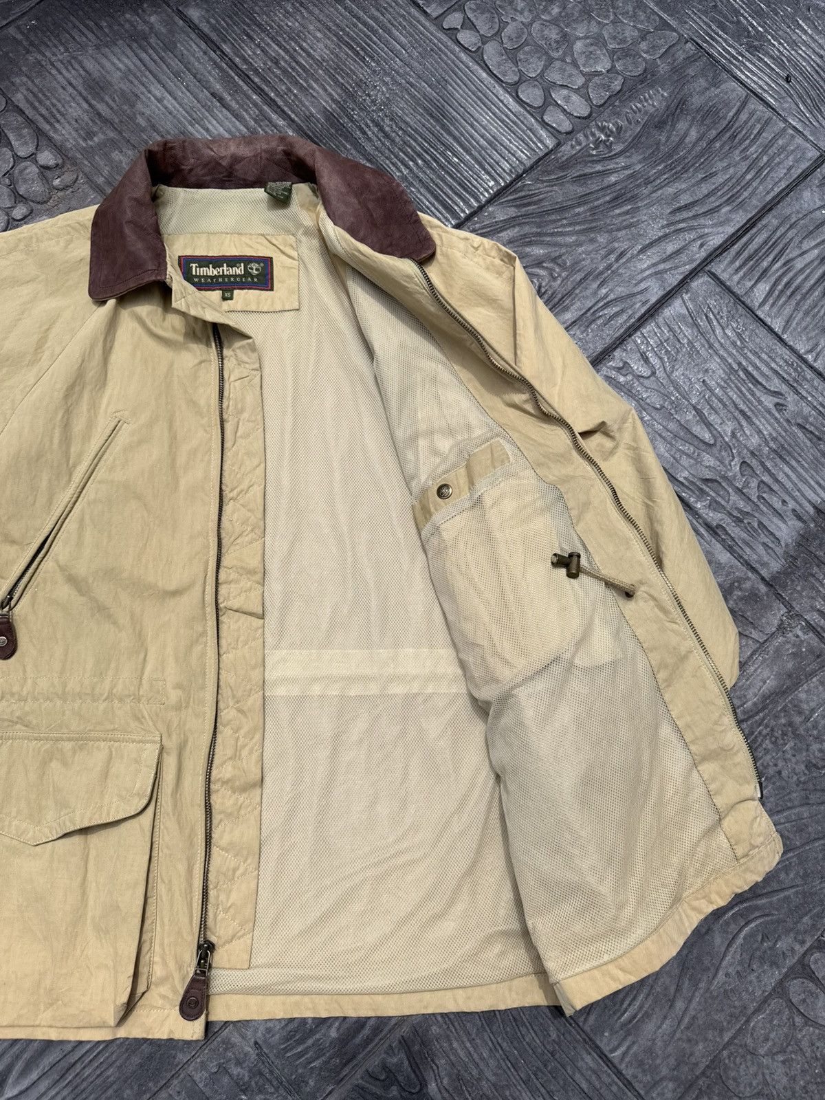 Timberland Vintage 90s Timberland Weather Gear Leather Neck Trim Jacket Size US M / EU 48-50 / 2 - 10 Thumbnail