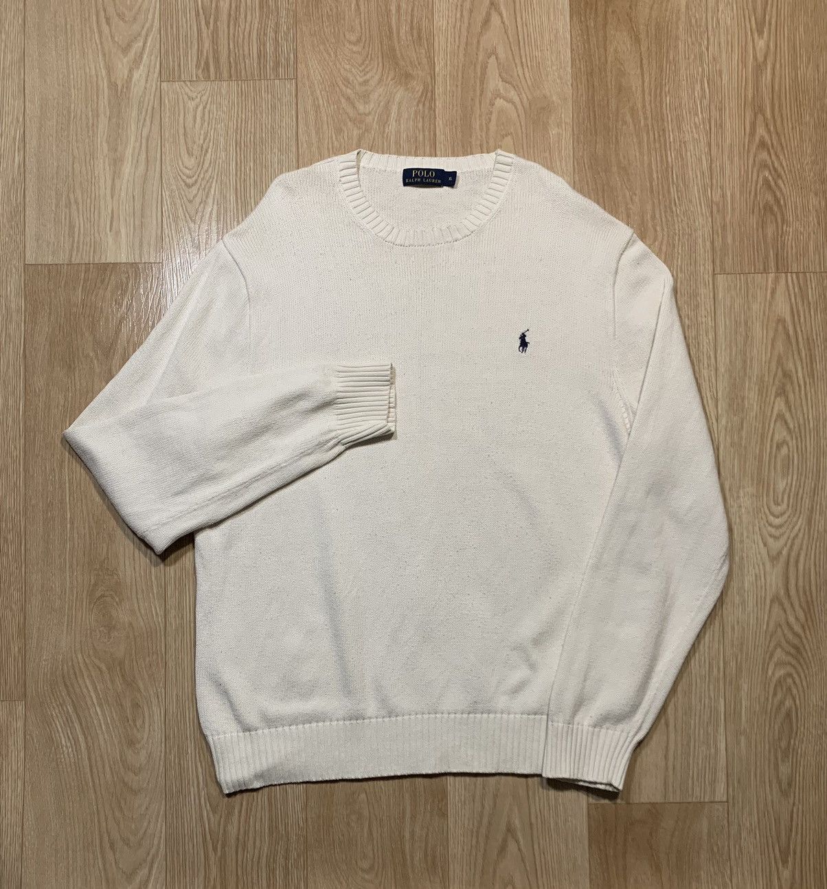Polo Ralph Lauren Polo Ralph Lauren White Knitwear Sweater Size US XL / EU 56 / 4 - 1 Thumbnail