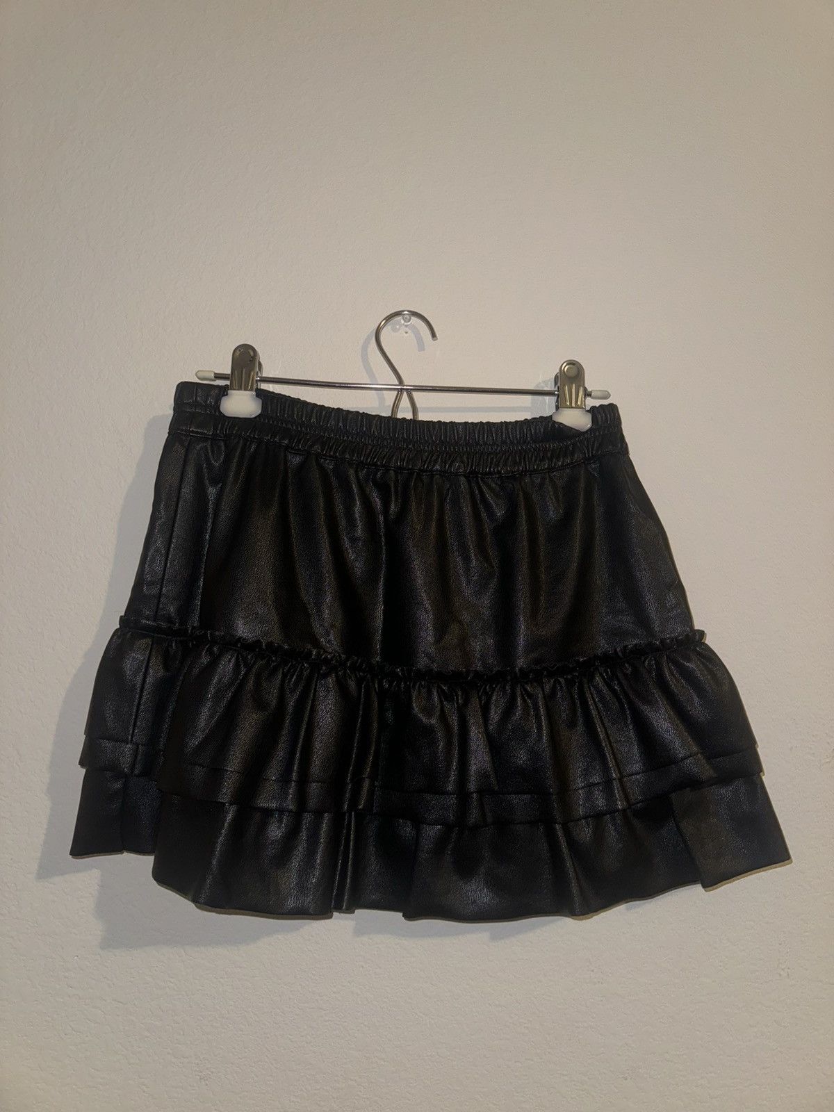 Designer × Other × Vintage Black Leather Gothic Skirt Puffy Size Medium Women’s Vampire Size 30" / US 8 / IT 44 - 2 Thumbnail