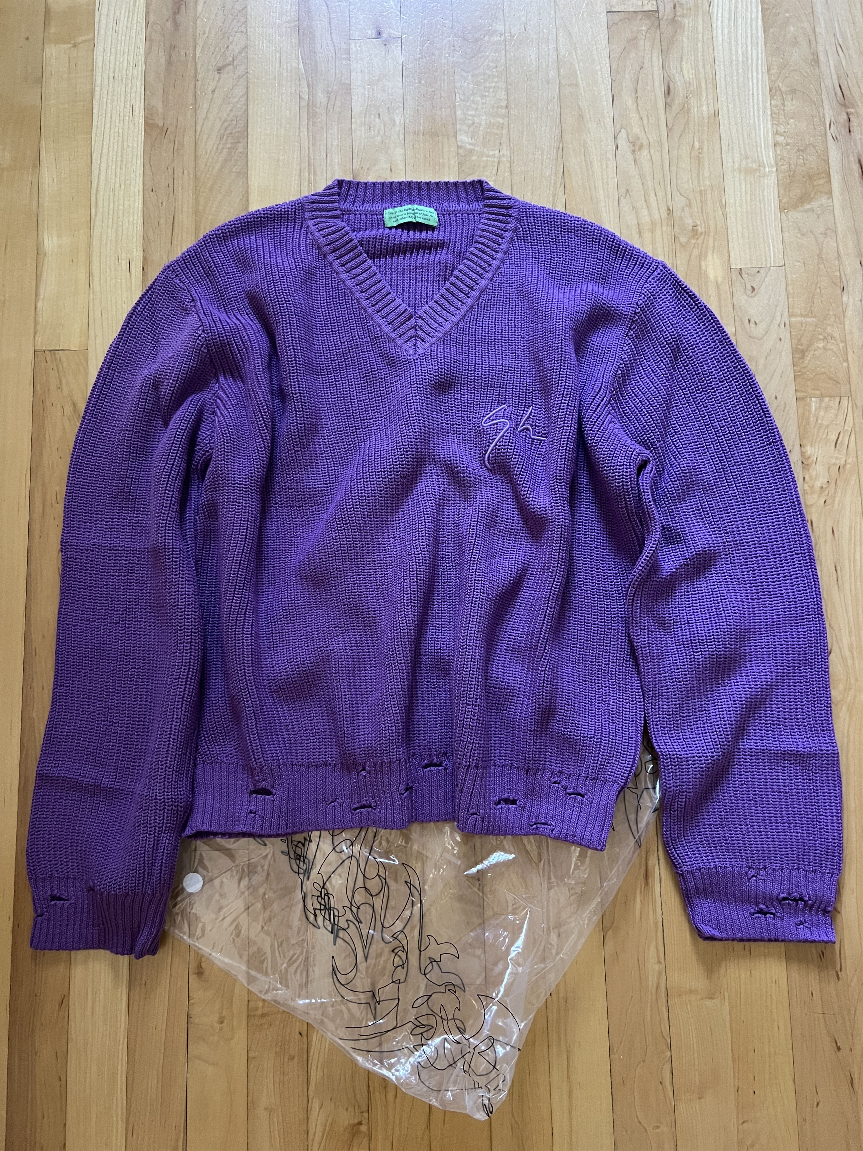 image of Siberia Hills Thermal Knit Sweater in Purple, Men's (Size XL)