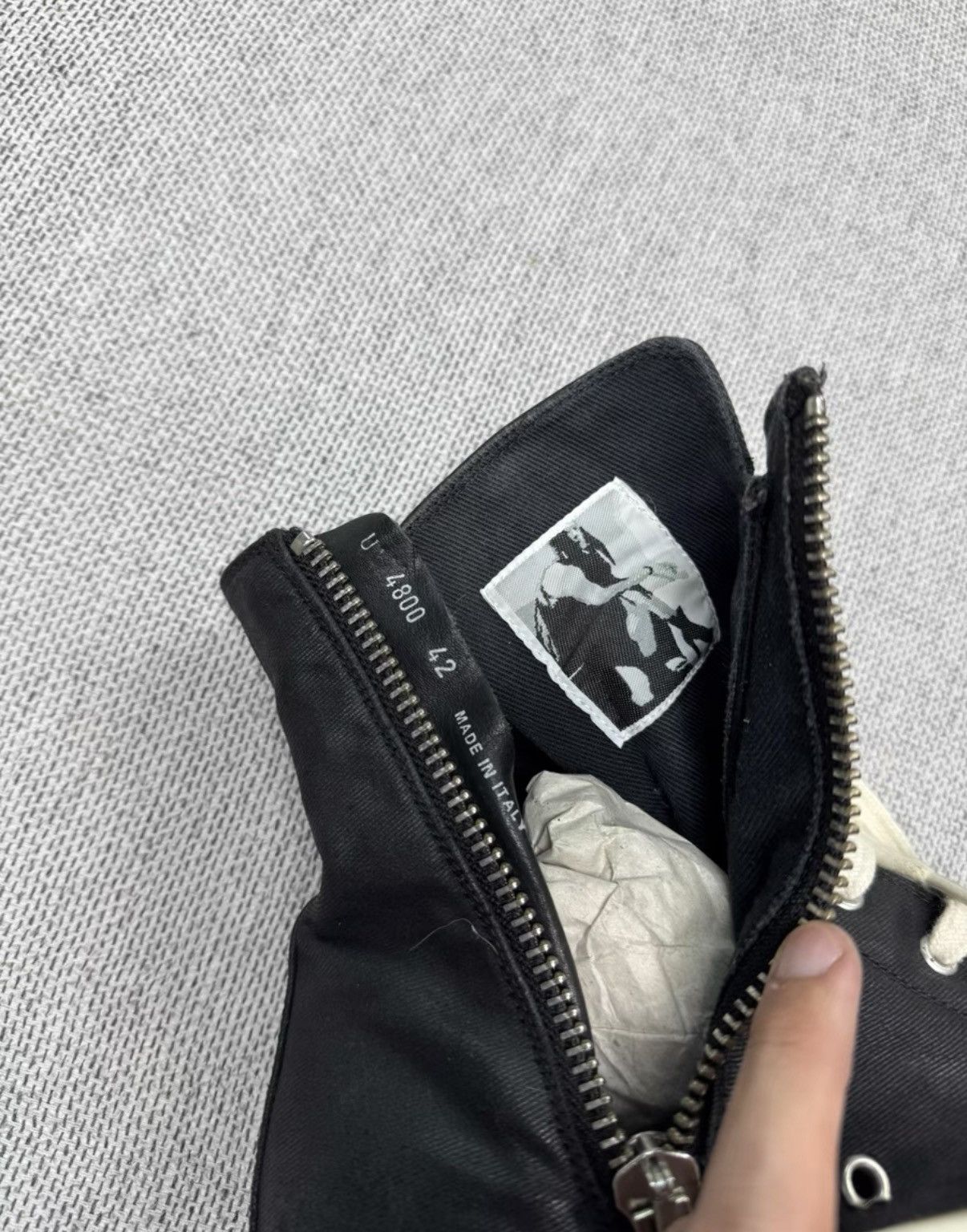 Rick Owens Rick Owens DRKSHDW Waxed Canvas High Top Sneakers K37 Size US 8 / EU 41 - 3 Thumbnail