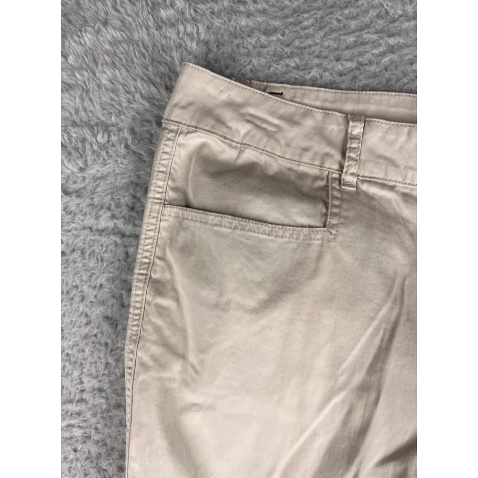 Vintage Zana Di Pants Womens 18 Beige Capri Chino Flat Front Stretch Crop Cotton Blend - Mid Rise, Beige, Classic Fit, Regular Size 18, Womens, Pants Size 40" / US 18 - 4 Thumbnail