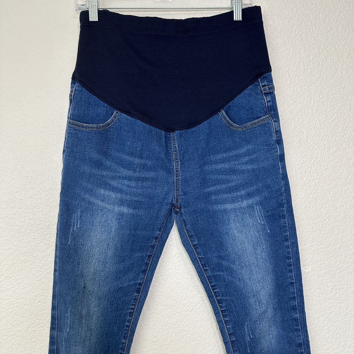 Other Blue Denim Maternity Size XL Raw Hem Jeans Size 32" / US 10 / IT 46 - 2 Thumbnail
