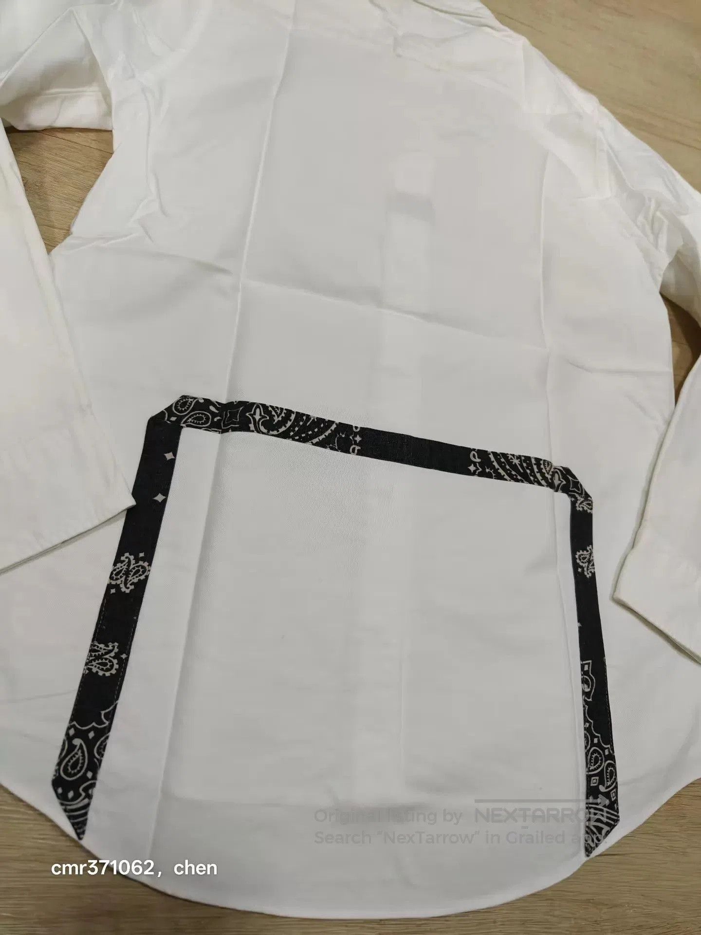 Visvim White Long Sleeve Button-Up Shirt with Bandana Detail. Size US S / EU 44-46 / 1 - 7 Thumbnail