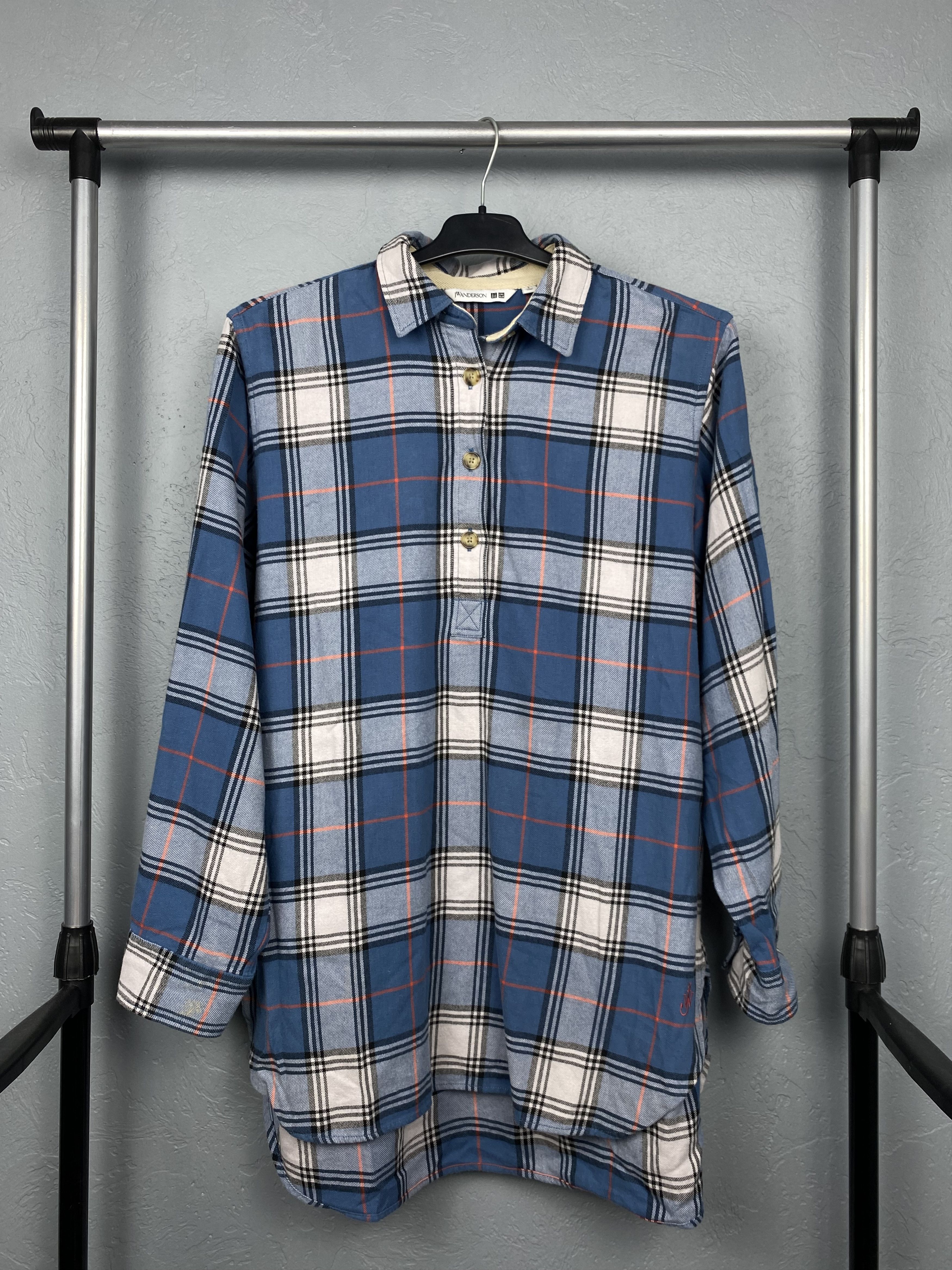 Flannel × JW Anderson × Uniqlo Uniqlo J.W.Anderson Womens Plaid Flannel Shirt Y2K Size M / US 6-8 / IT 42-44 - 1 Thumbnail