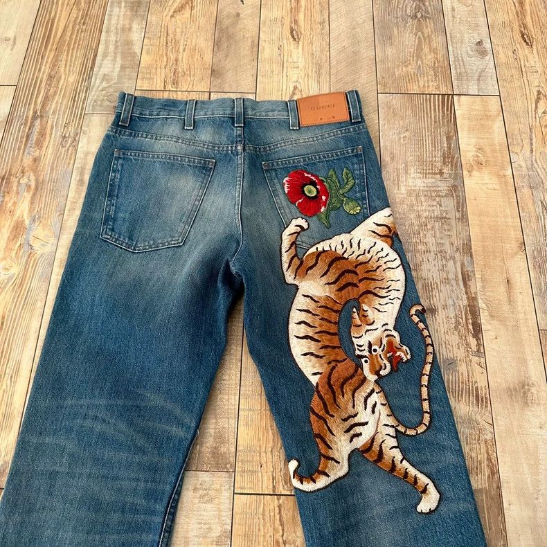 Gucci GucciFloral tiger embroidery jeans 2503-Nextarrow Size US 30 / EU 46 - 5 Thumbnail