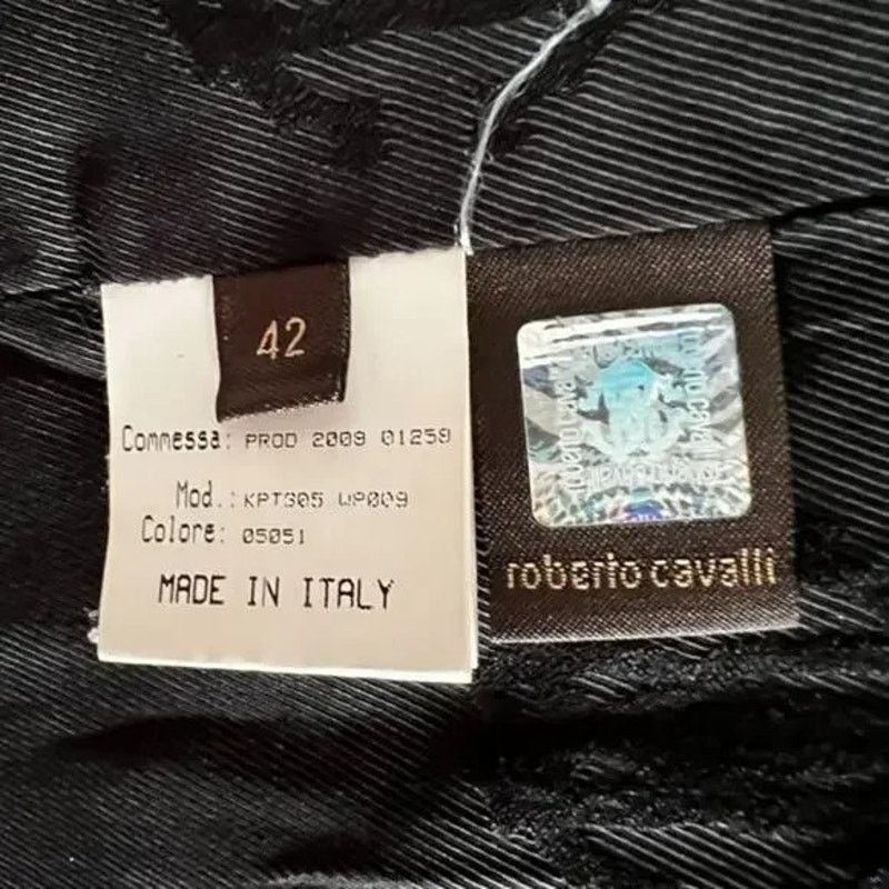 Roberto Cavalli ROBERTO CAVALLI Black Wool Knee-Length Skirt, M/IT42 Size 28" / US 6 / IT 42 - 3 Thumbnail