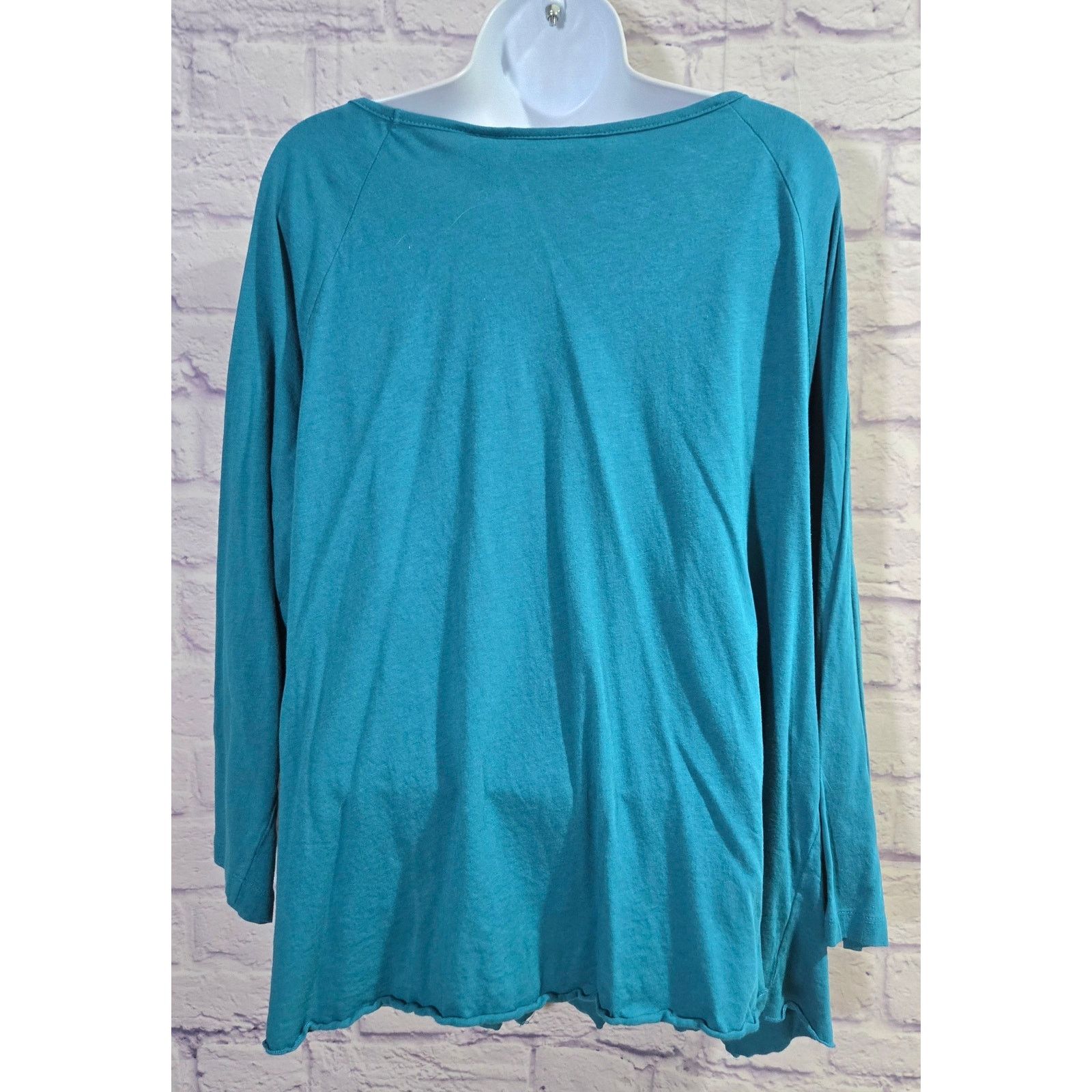 Other Roaman's Blue Teal Ruffled Layers Top 1X Plus Scoop Neck Size XXL / US 16-18 / IT 52-54 - 3 Thumbnail