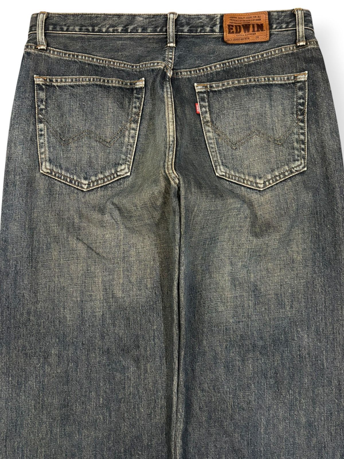 Edwin Vintage Y2K Edwin 405 Indigo Mud Wash Baggy Distressed Jeans Size US 36 / EU 52 - 10 Thumbnail
