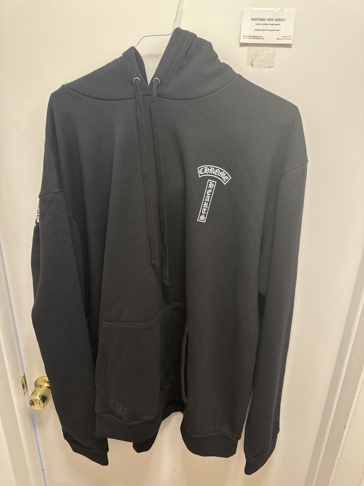 image of New Chrome Hearts Usa Shoulder Logo Hoodie in Black, Men's (Size 2XL)