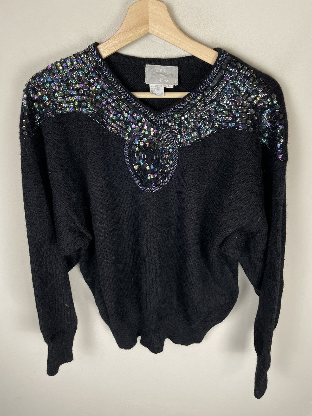 Vintage Vintage Swirl Neck Knit Sweater Size US S / EU 44-46 / 1 - 1 Thumbnail