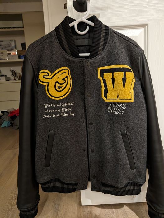 OffWhite Off white cat varsity jacket Grailed