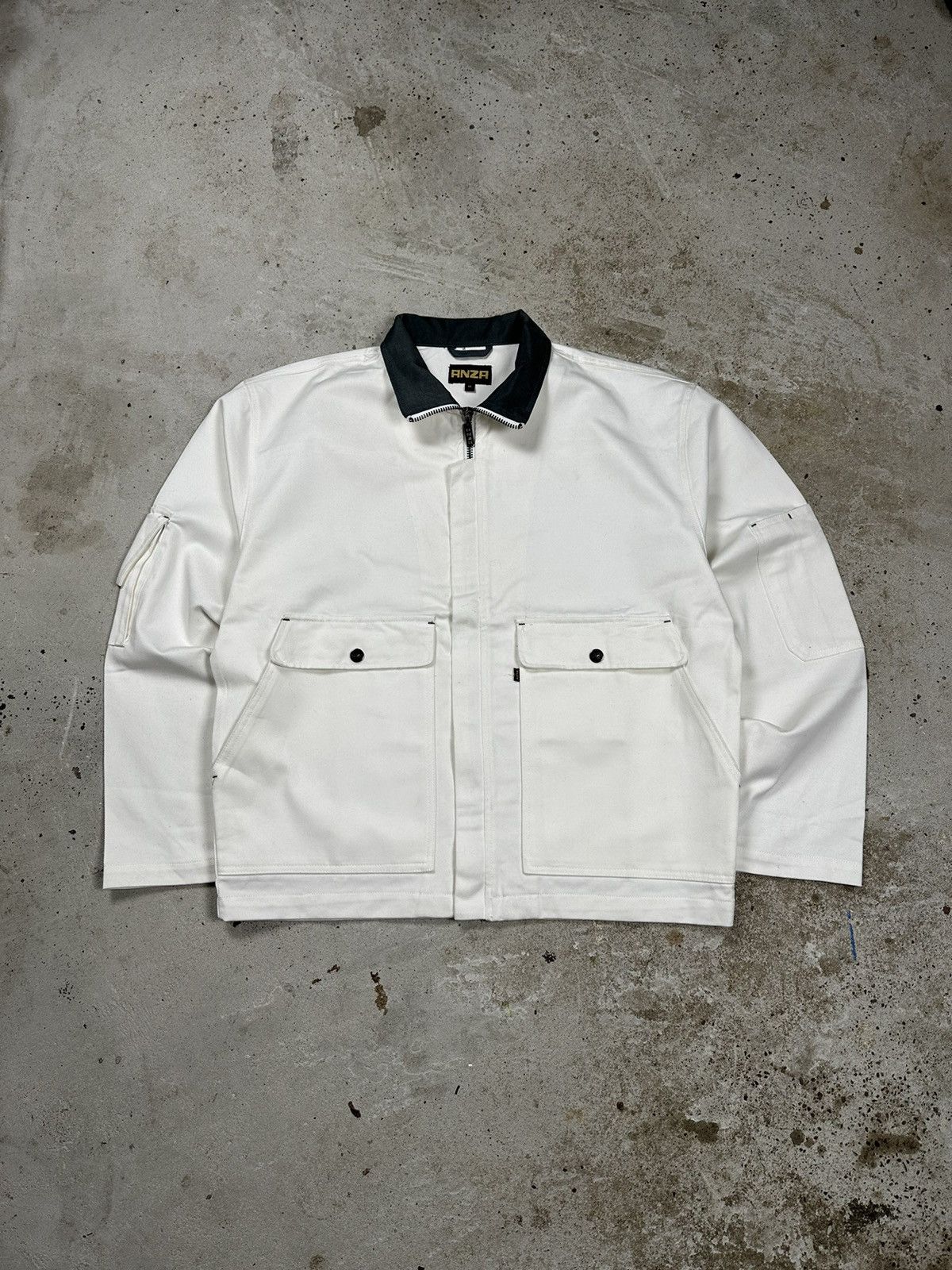 Le Laboureur Vintage y2k White Workwear Jacket Utility Big Front Pockets Size US XL / EU 56 / 4 - 1 Thumbnail