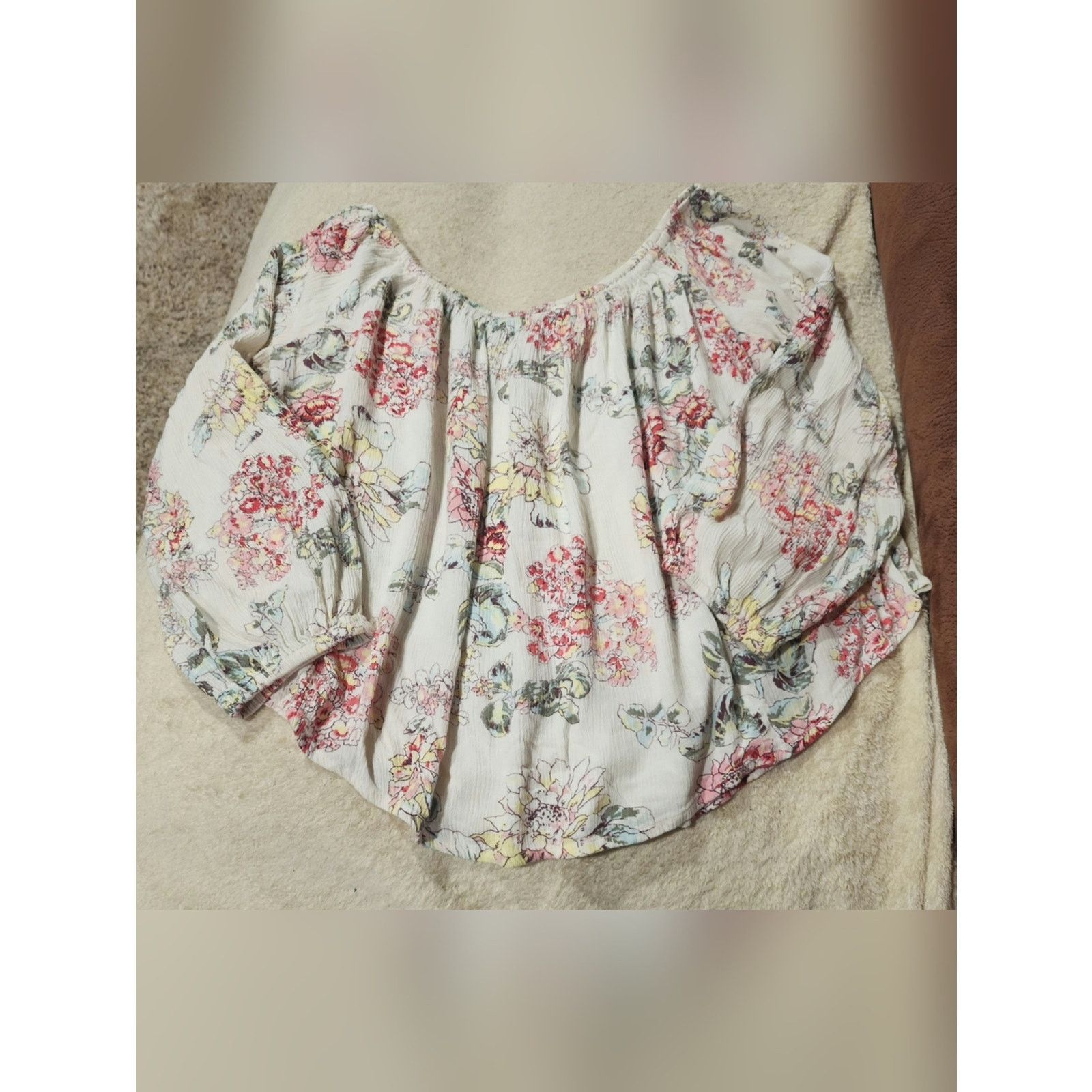 Billabong Billabong Mi Amore Cold Shouler Floral Off-Shoulder Blouse M Size M / US 6-8 / IT 42-44 - 6 Thumbnail