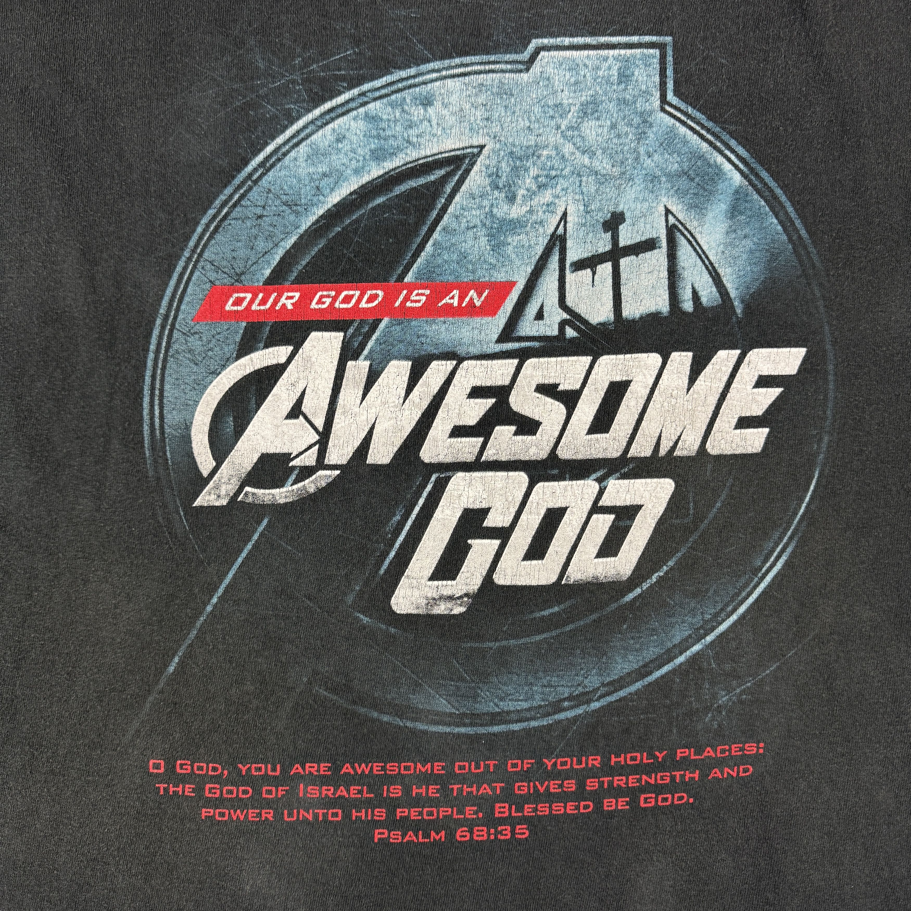 Vintage 2000s Jesus Marvel Avengers Parody Longsleeve Size US XXL / EU 58 / 5 - 5 Thumbnail