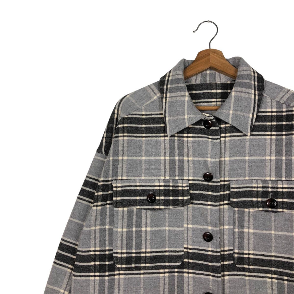 Japanese Brand × Vintage 📌Vintage Wool Button Jacket GU Japan Tartan Issey Miyake Size US L / EU 52-54 / 3 - 8 Thumbnail
