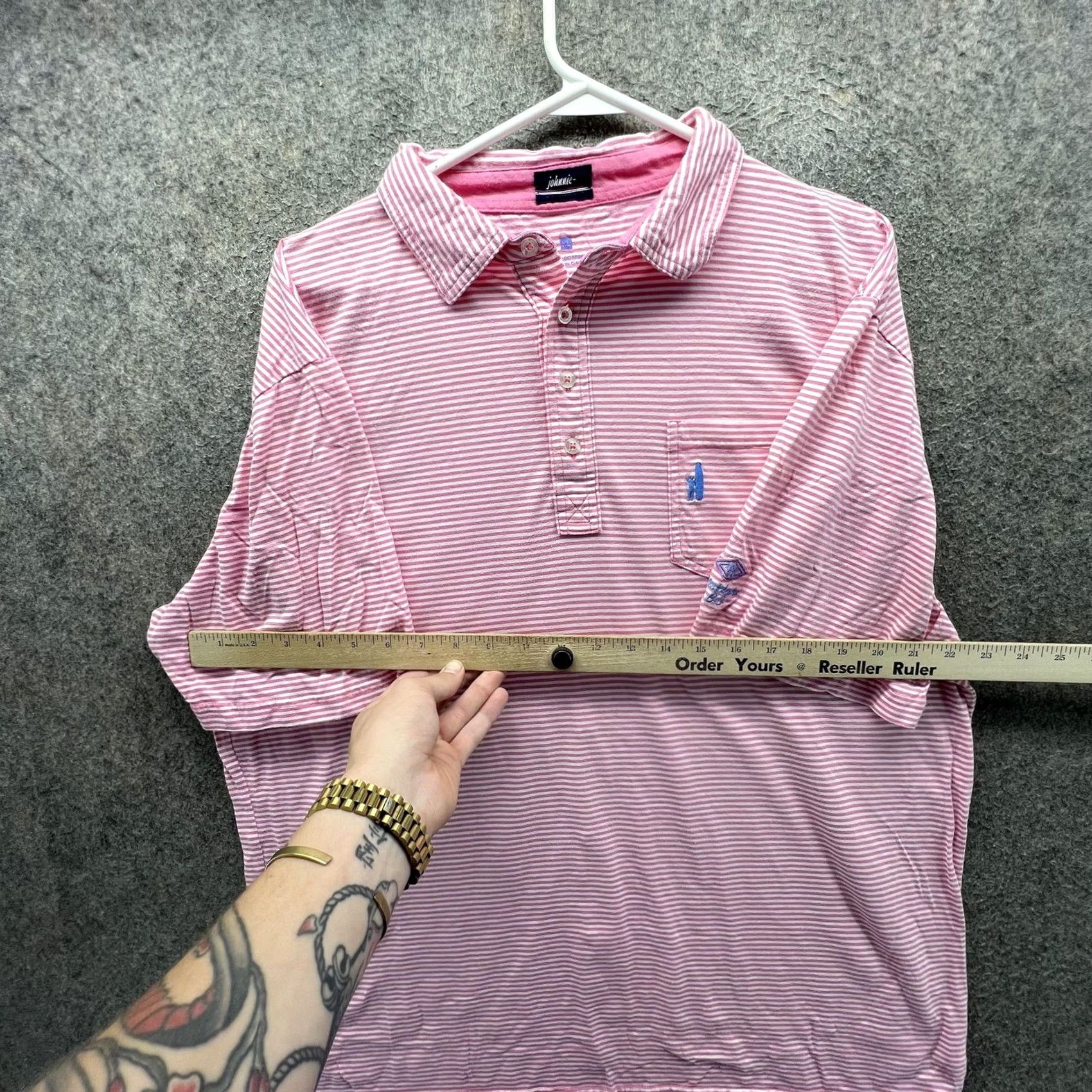 johnnie-O VINTAGE? No. Johnnie-O Polo Shirt Mens XL Pink Stripe Westchester CC Golf Cotton Short Sleeve Size US XL / EU 56 / 4 - 4 Thumbnail