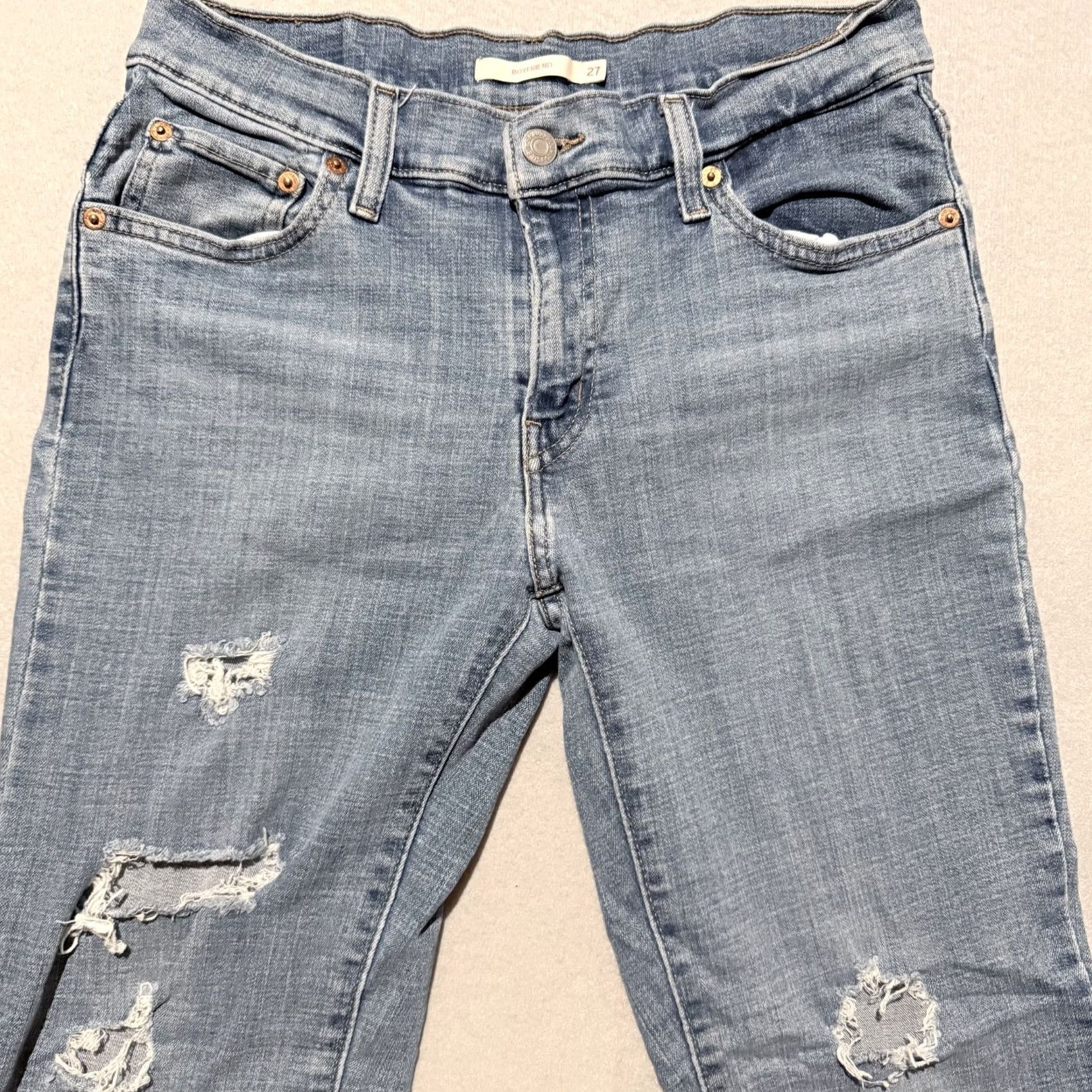 Levi's Levi’s Jeans Blue Distressed Mid Rise Zip Levi’s Women 27 Jeans 5-Pocket City Hipster 90s Vintage Mens Womens Boys Girls Size 27" / US 4 / IT 40 - 3 Thumbnail
