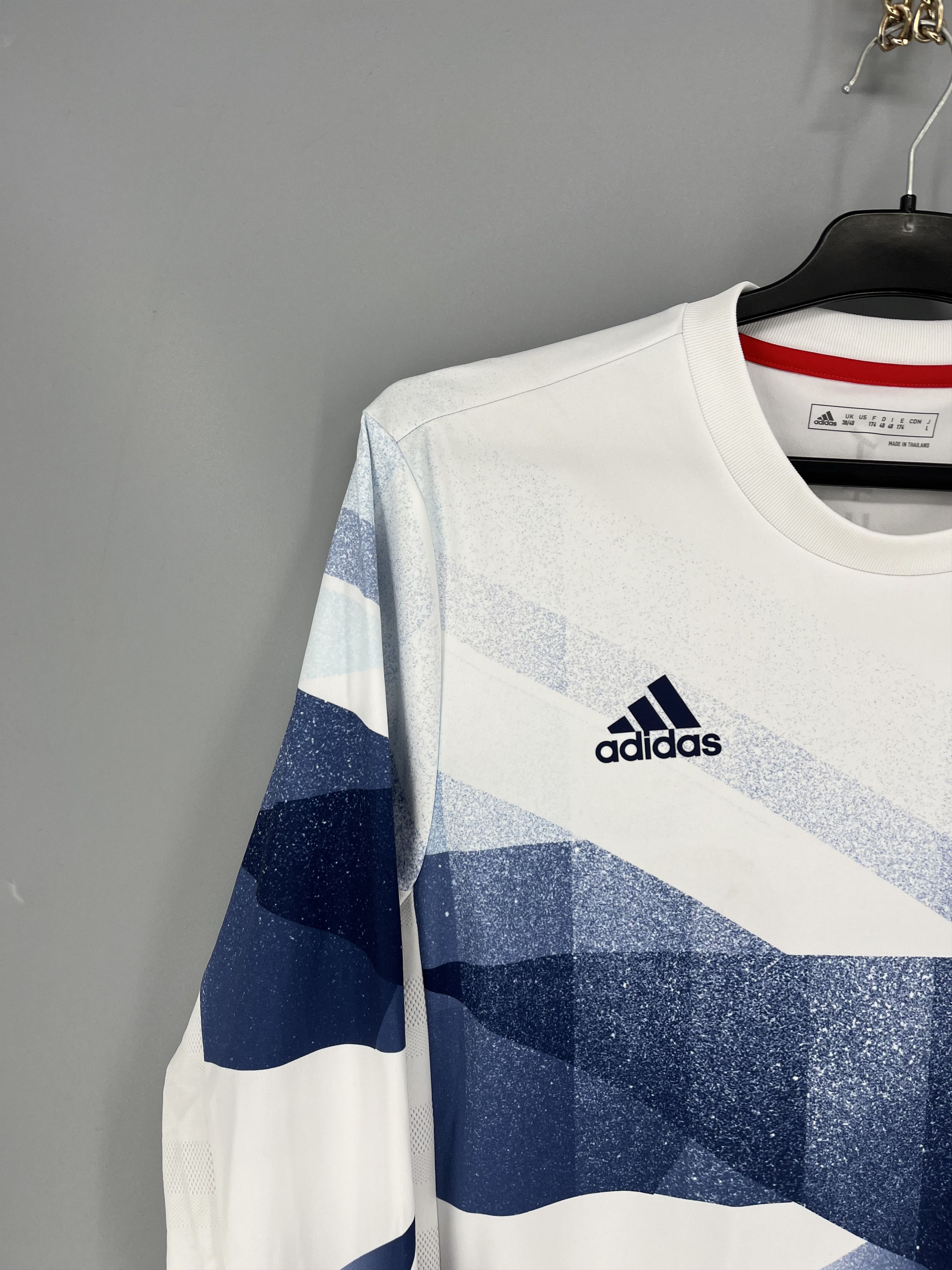 Adidas Adidas x Team GB White & Blue Stretch Long Sleeve Jersey Size US L / EU 52-54 / 3 - 4 Thumbnail