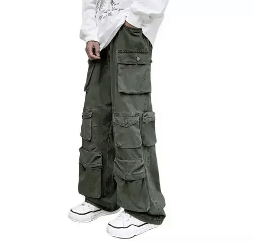 Japanese Brand × Vintage Cargo Pants Green- Korean Streetwear Style Pants Size US 33 - 3 Thumbnail