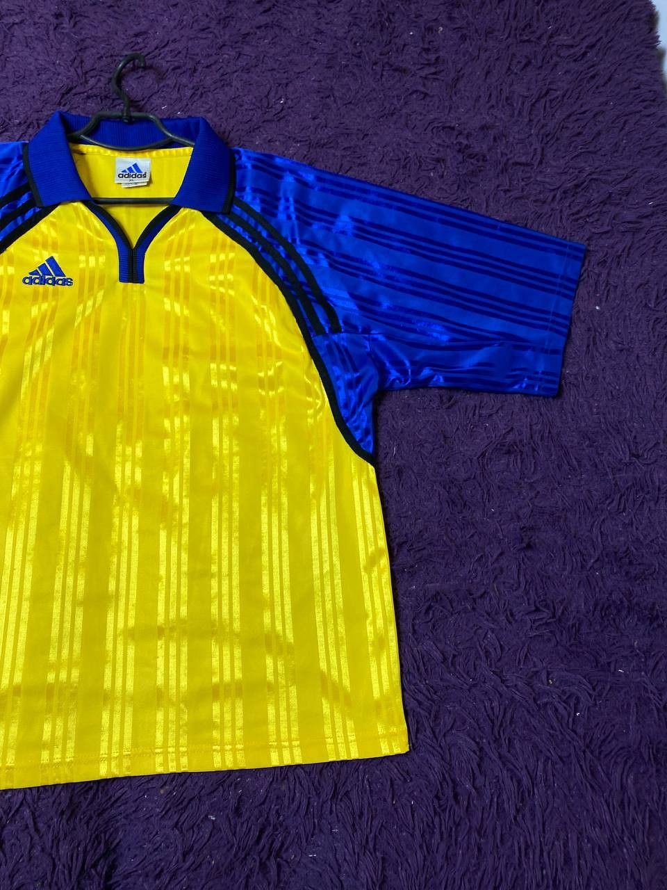 Adidas T-Shirt color blue and yellow Logo Print Adidas Y2K Size US XL / EU 56 / 4 - 8 Thumbnail