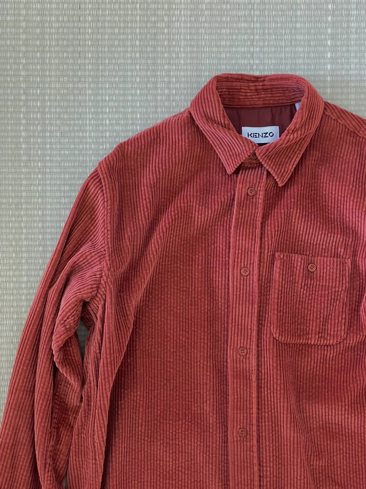 Image of Kenzo Red Corduroy Shirt Button Up, Men's (Size XS)