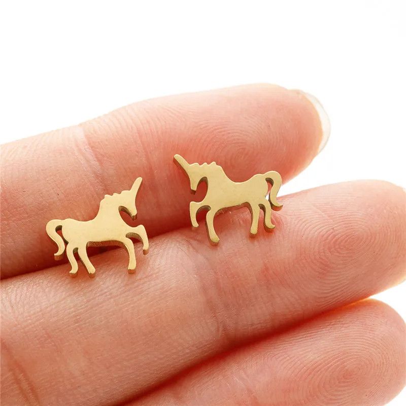 Jewelry Horse Mini Stud Earrings Charm Earring Gift Size ONE SIZE - 1 Thumbnail