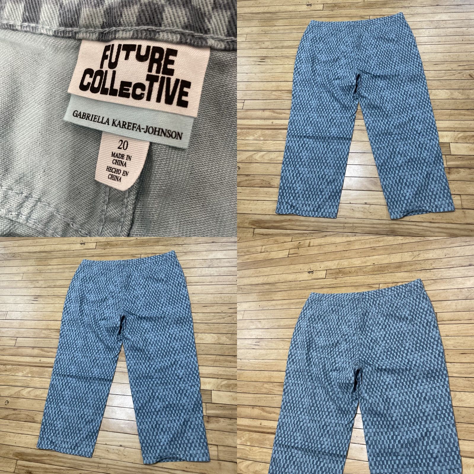 Vintage Future Collective Jeans Women 20 Gabriella Karefa-Johnson Checkered Print Jeans Size 42" / US 20 - 10 Thumbnail
