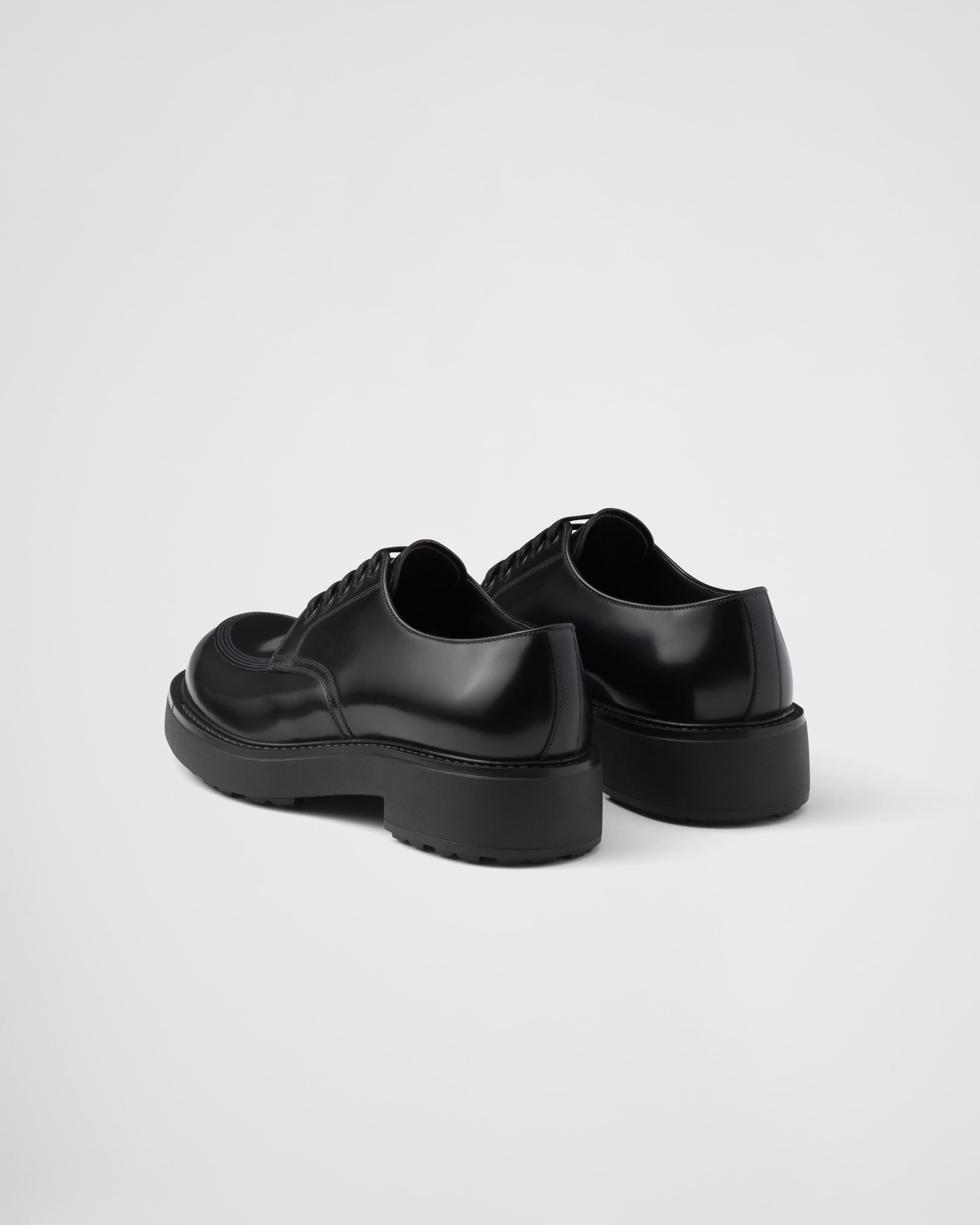 Prada o1bcso1str1025 Spazzolato Derby Shoes in Black Size US 11 / EU 44 - 5 Thumbnail